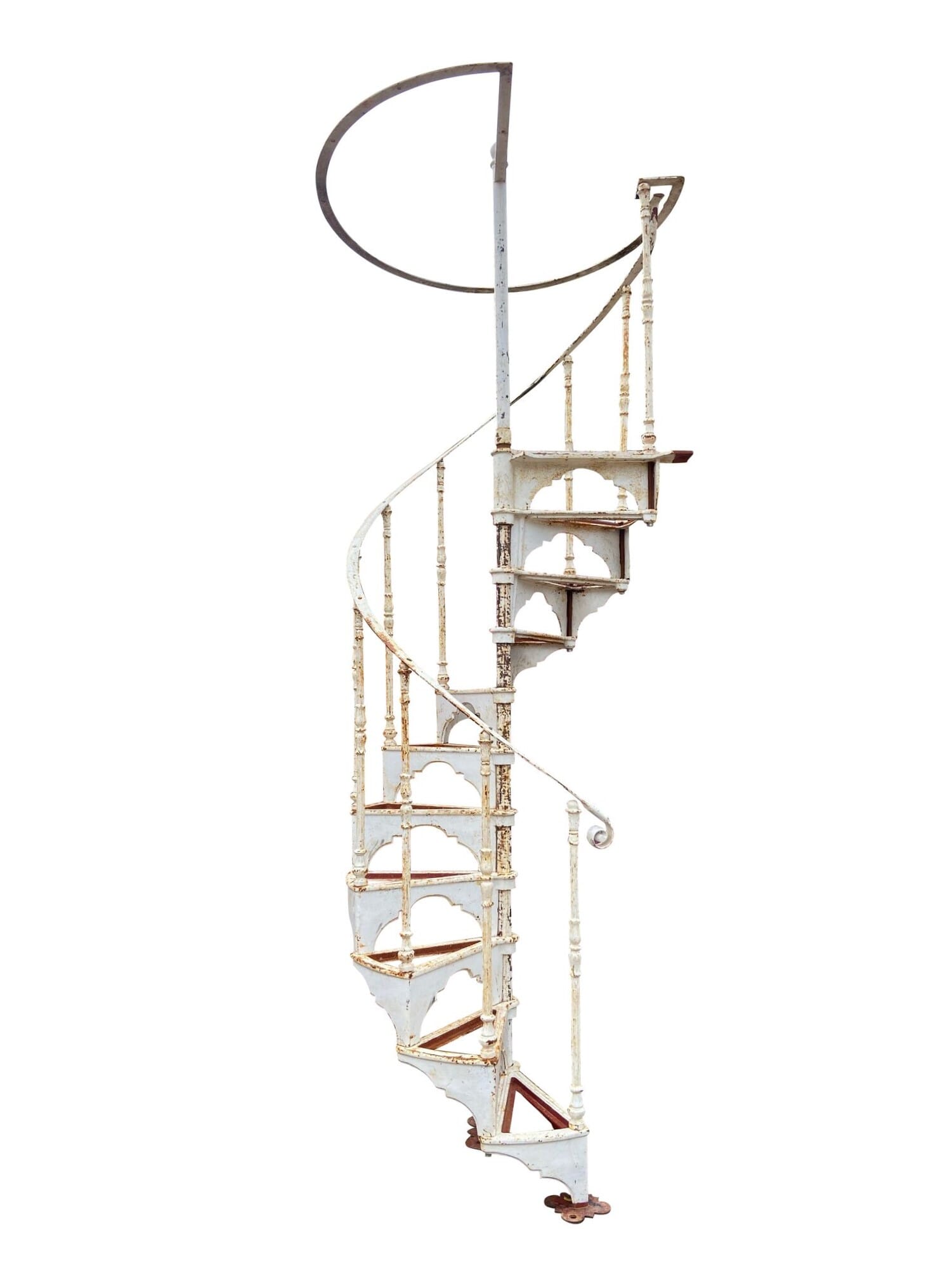 Reclaimed Cast Iron Spiral Staircase With Balcony - 9738