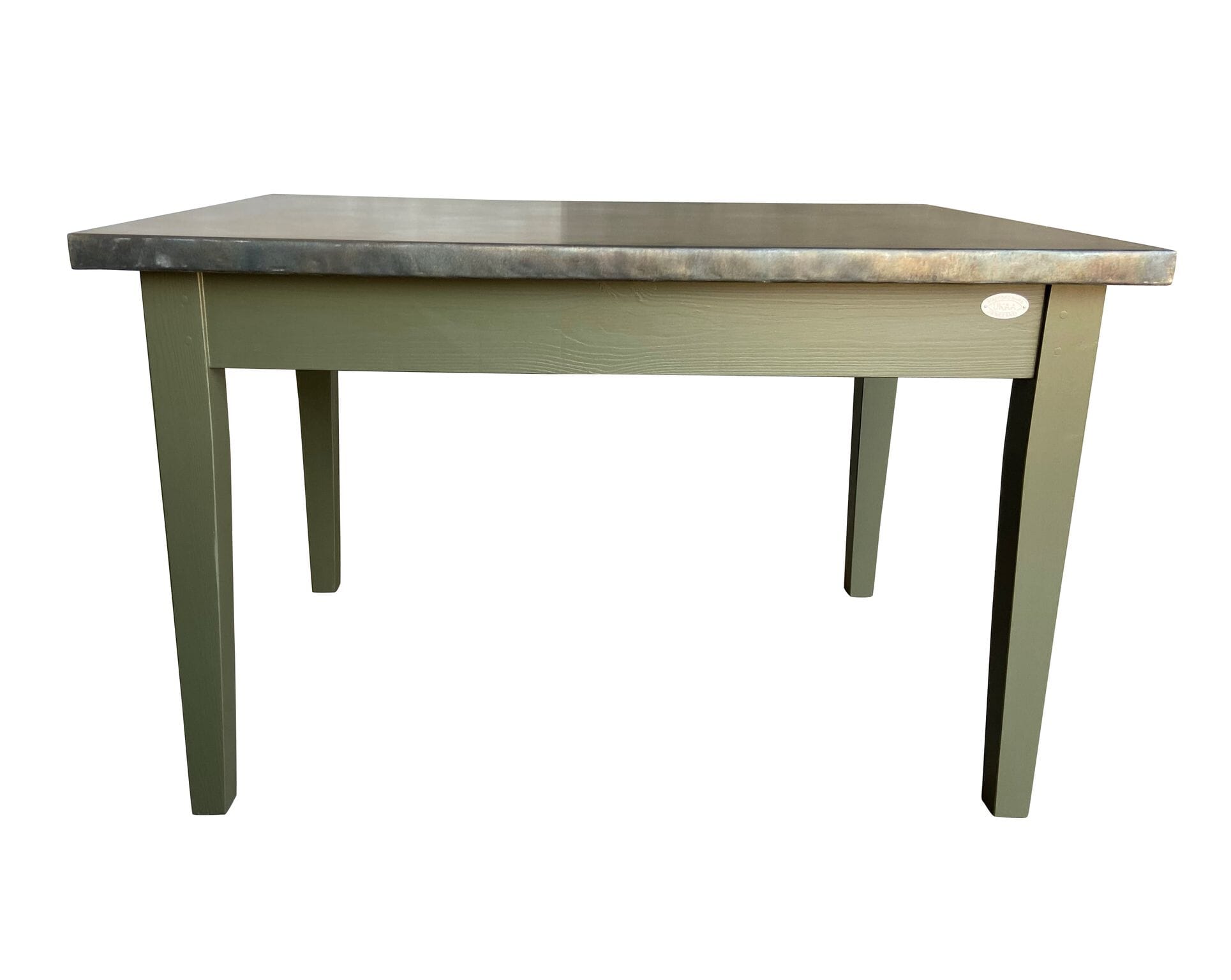 Bespoke Antique Zinc Dining Table With Painted Base - D2054