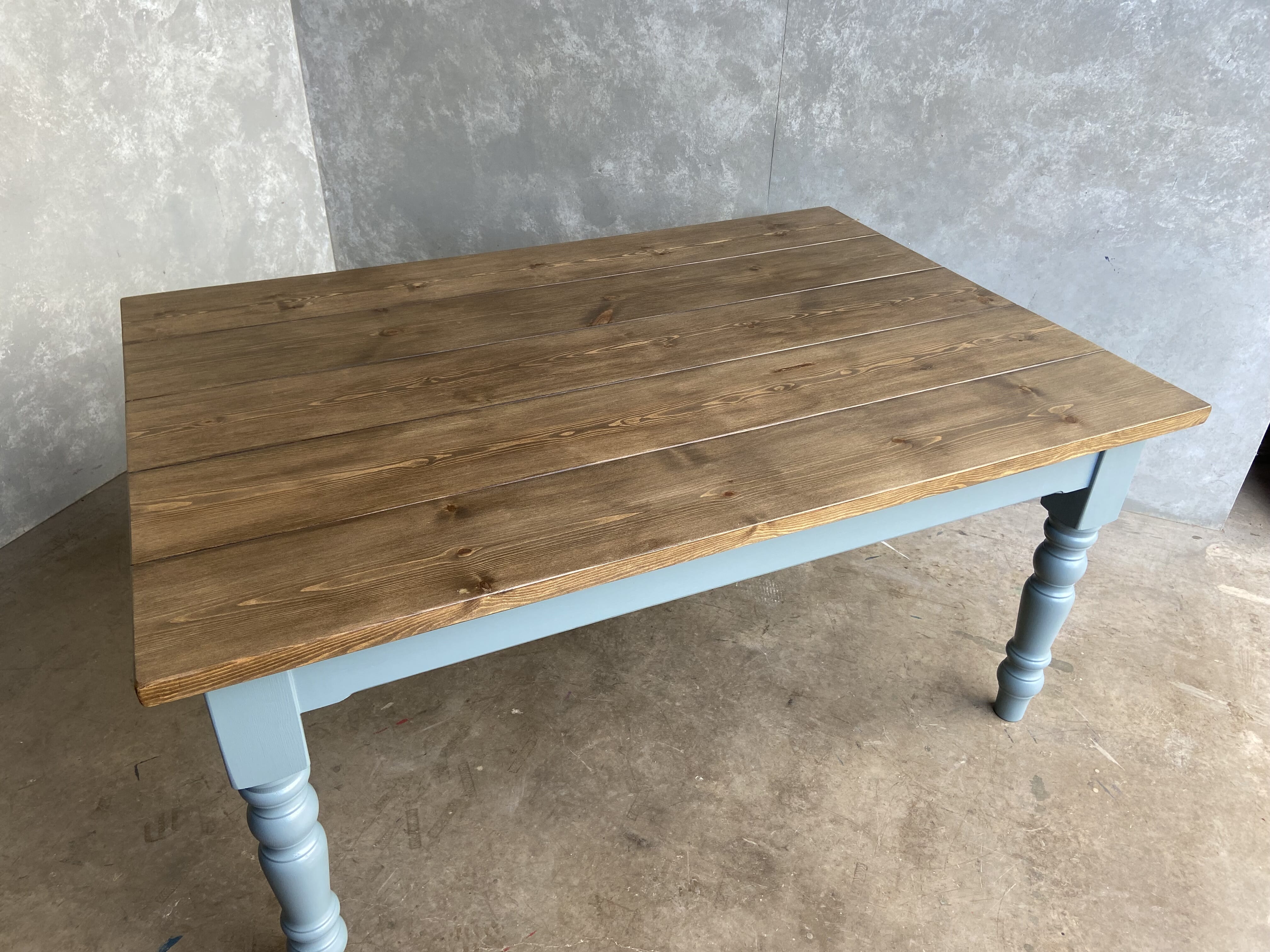 Bespoke Wooden Plank Top Farmhouse Style Kitchen Table