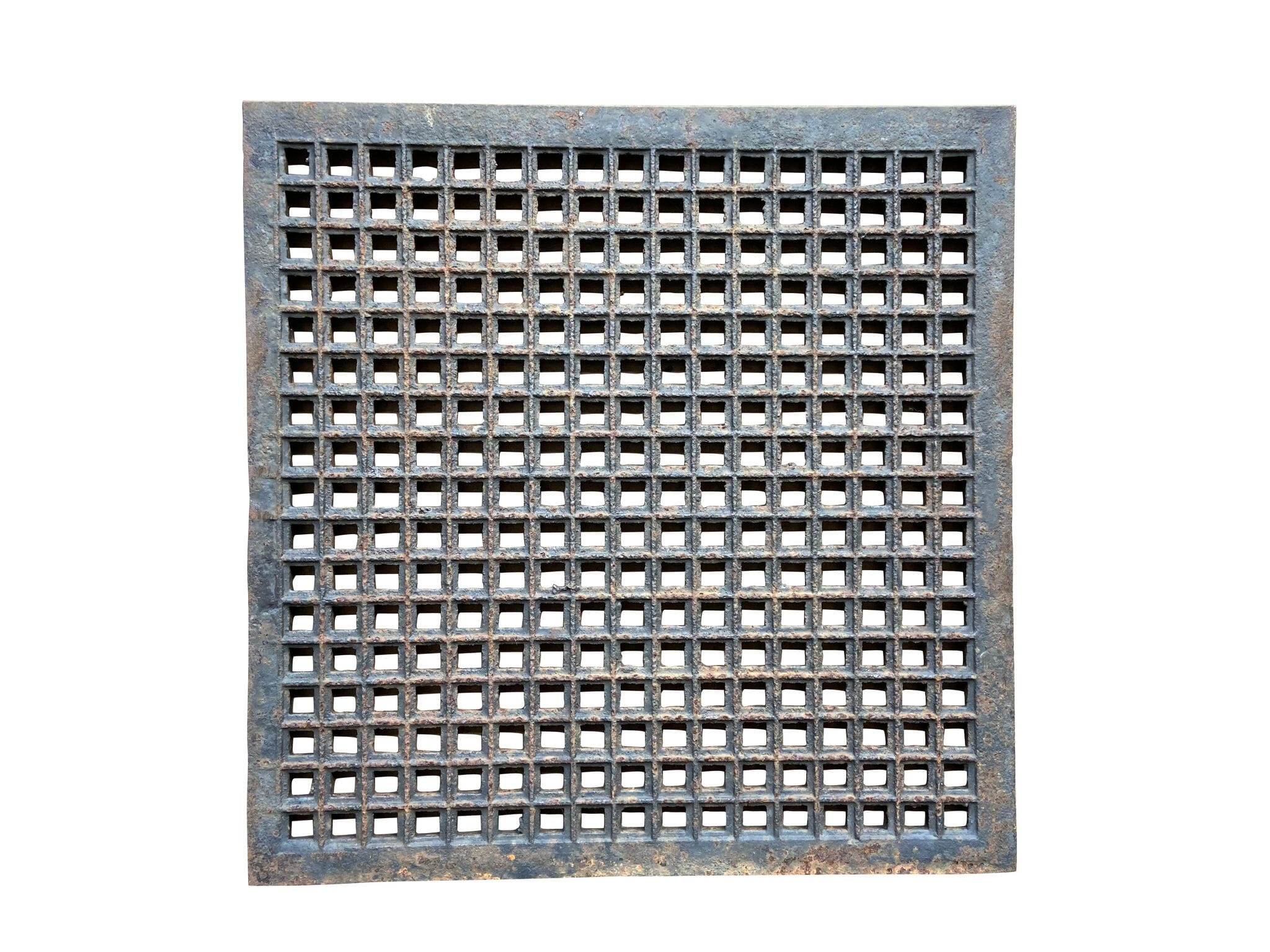 Antique Large Square Cast Iron Floor Grids / Grilles - 9768