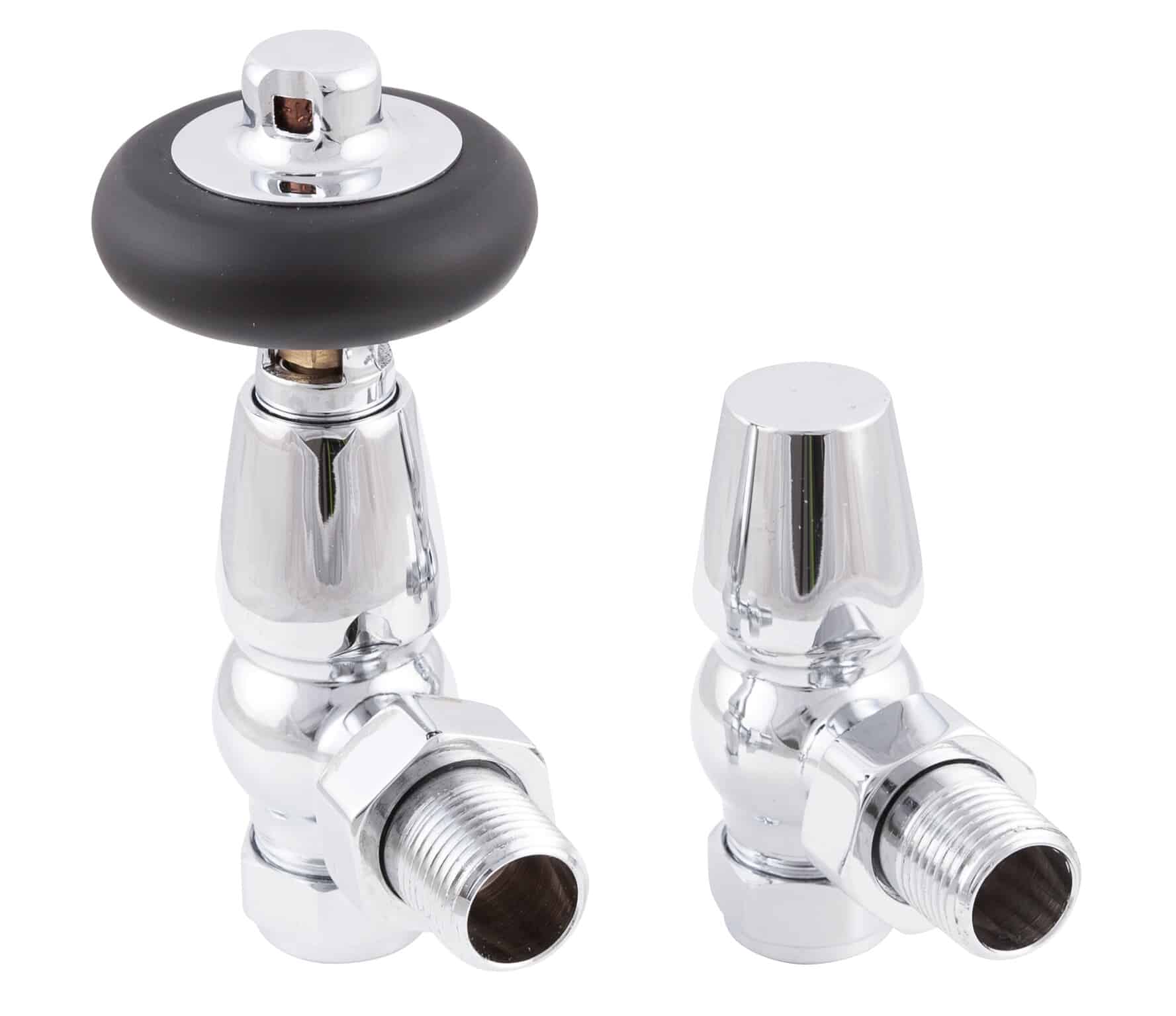Pair Of Carron Kingsgrove Brushed Brass Radiator Valves