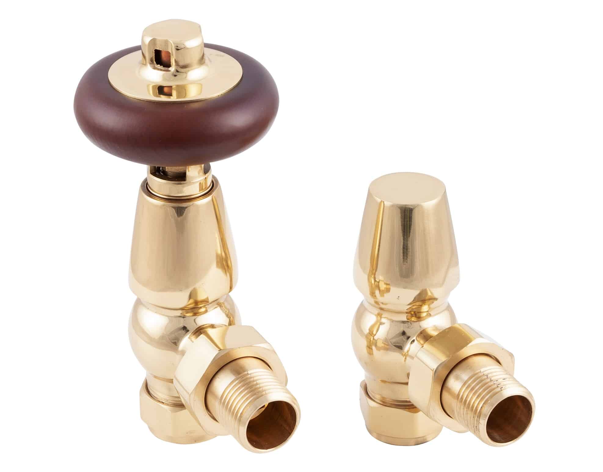 Pair Of Carron Kingsgrove Brass Radiator Valves