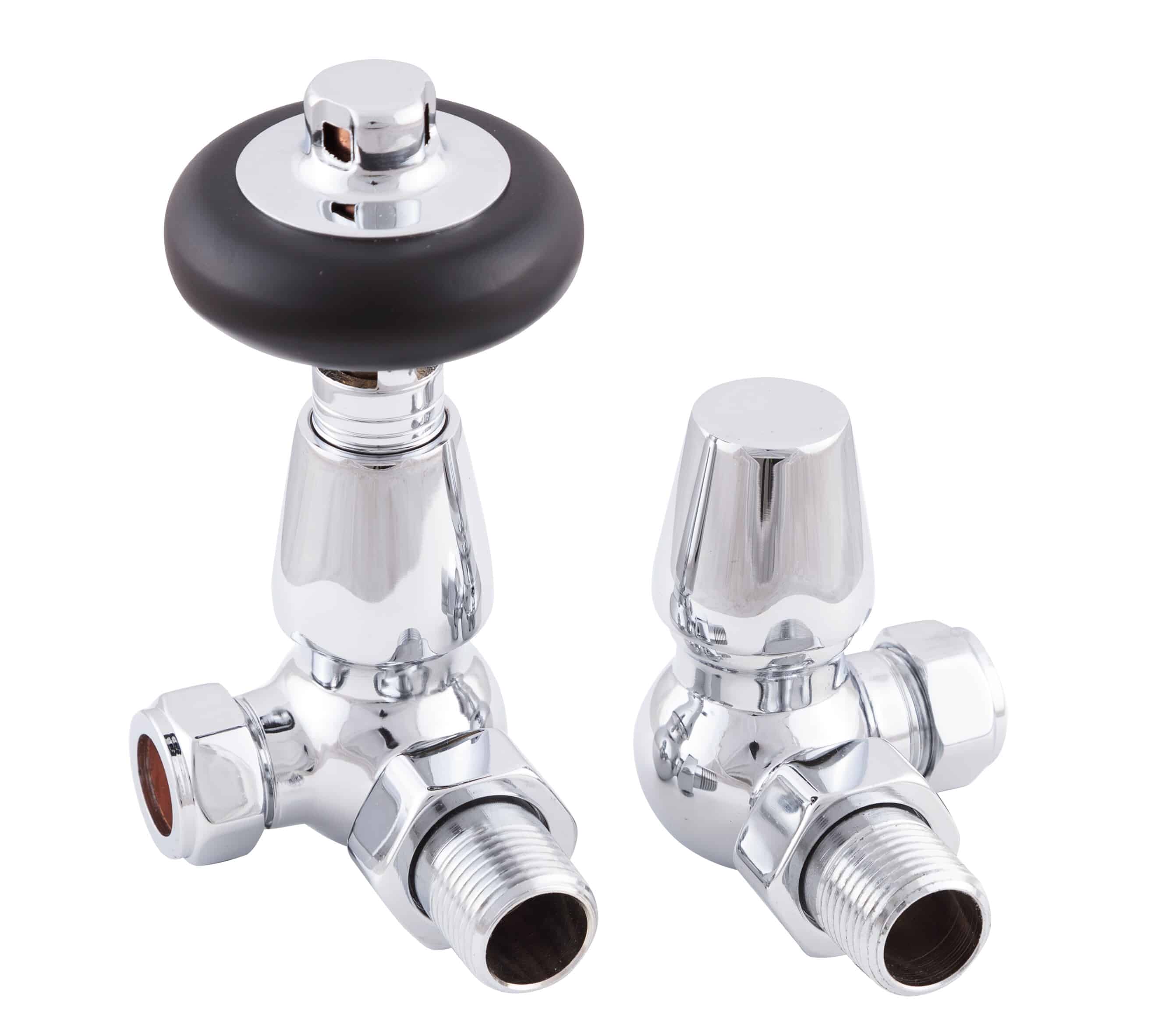 Pair Of Carron Kingsgrove Chrome Corner Radiator Valves