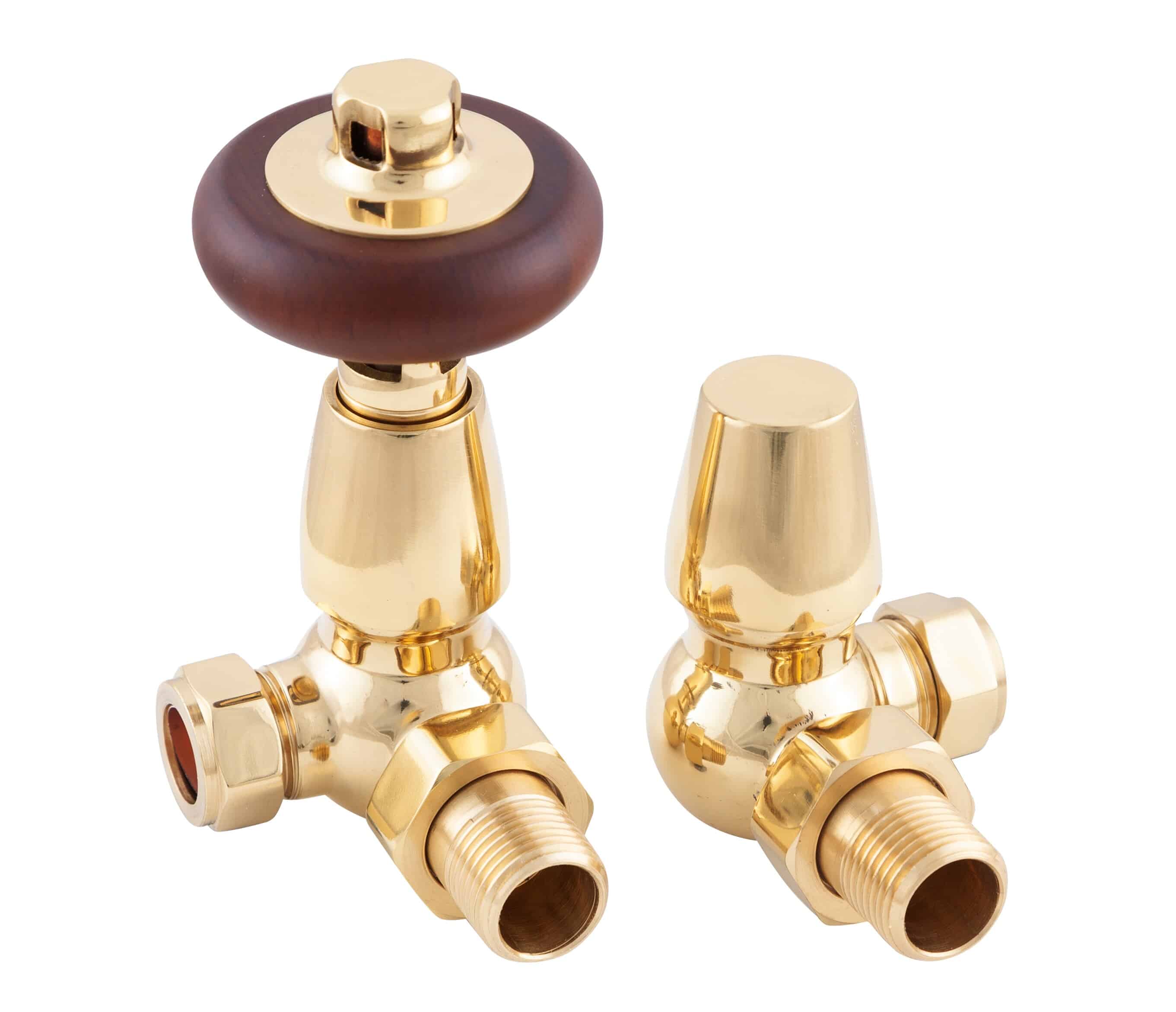 Pair Of Carron Kingsgrove Brass Corner Radiator Valves