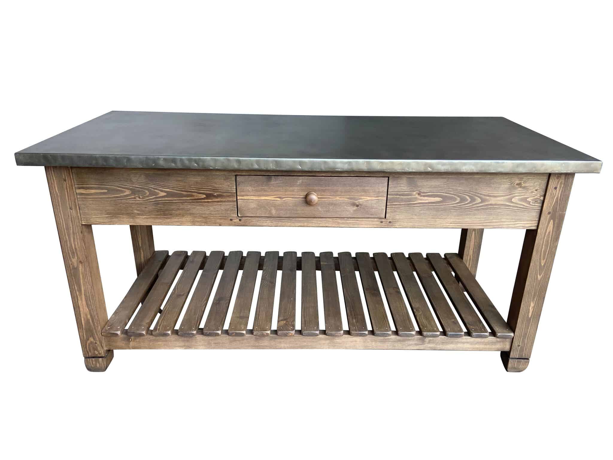 Handmade Antique Zinc Kitchen Unit With Drawers