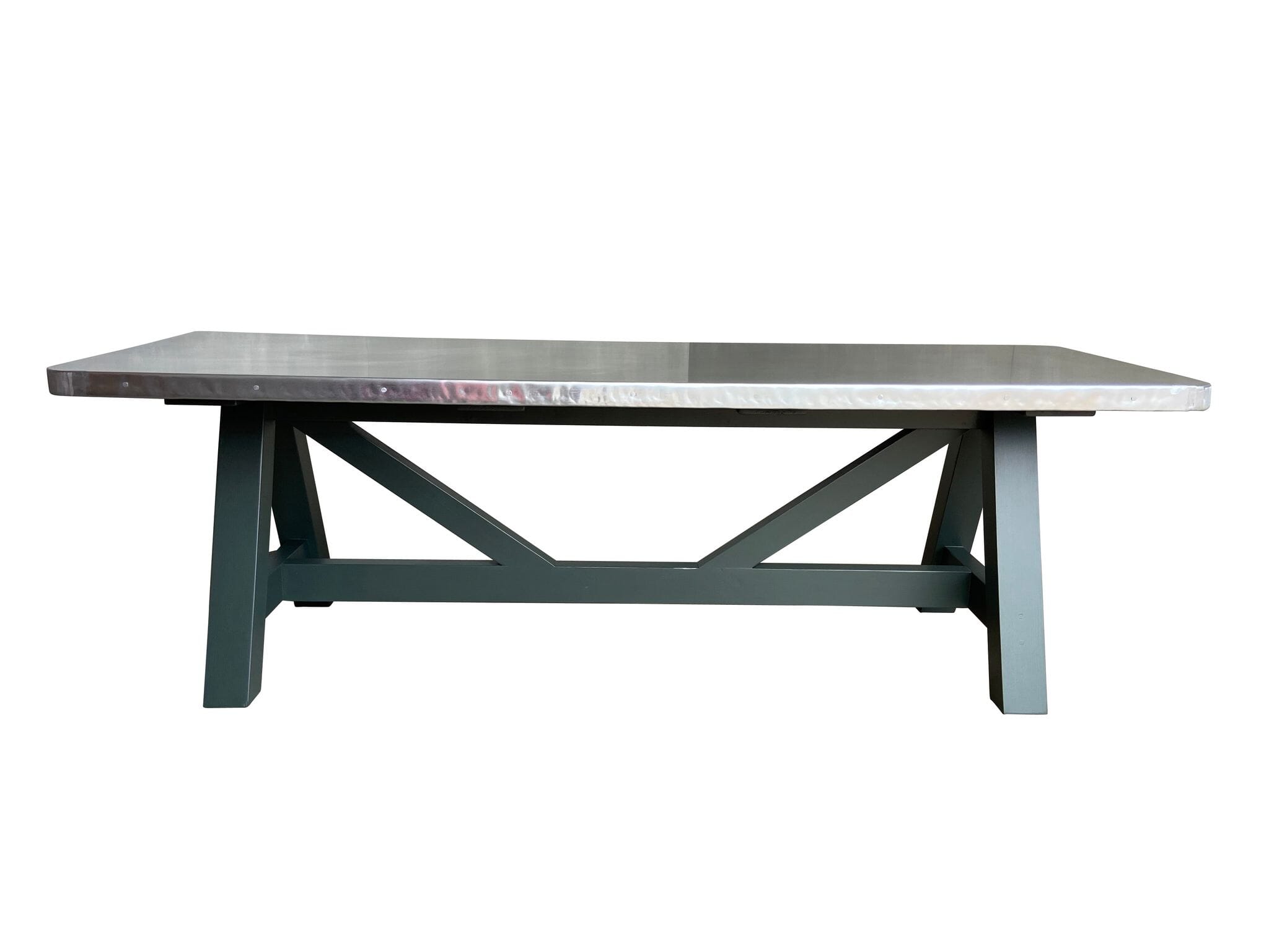 Bespoke Natural Zinc Dining Table With A Frame Base - D2062