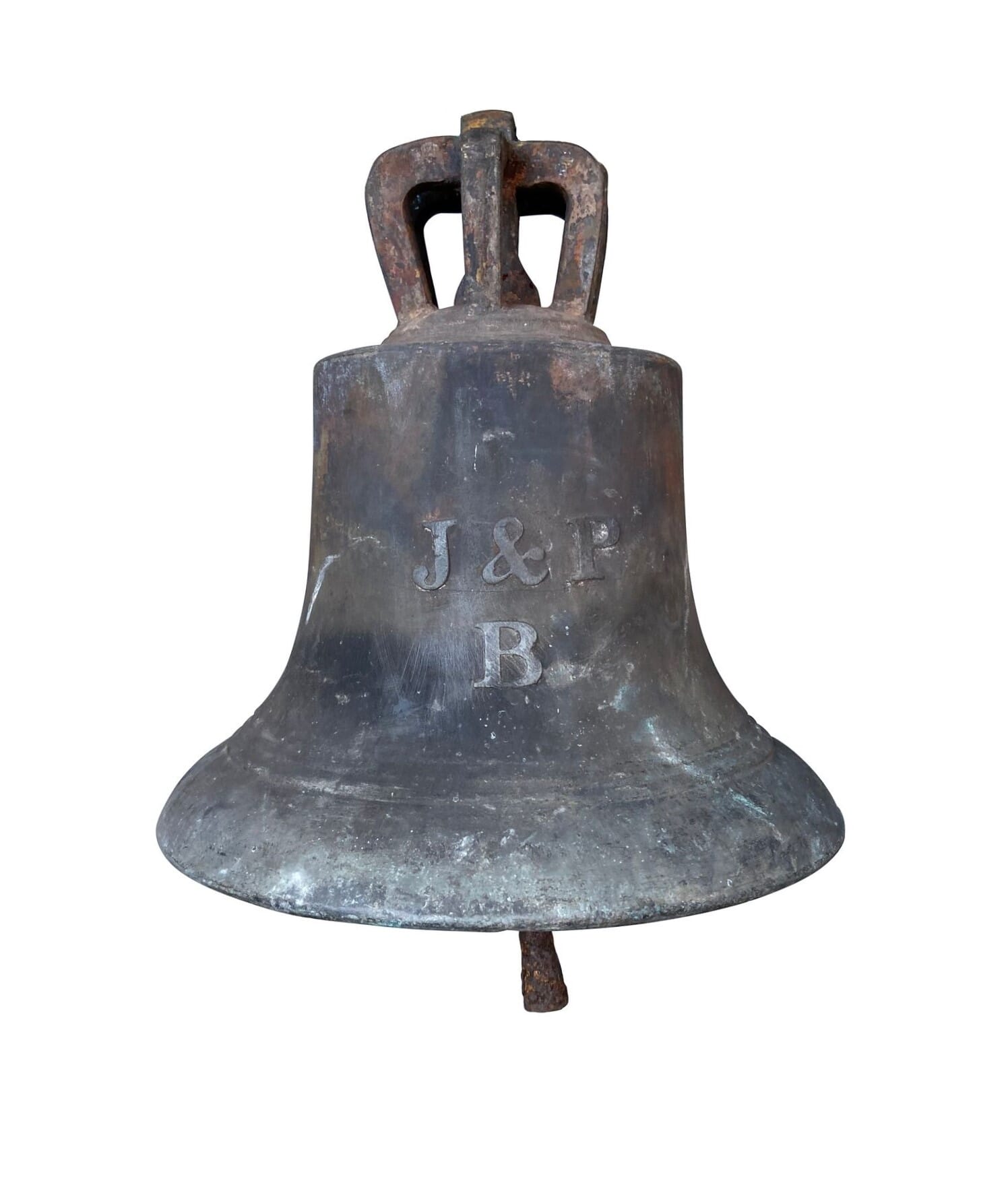 Antique Church Bronze Bell with Clapper By J & P Bristol - 9778