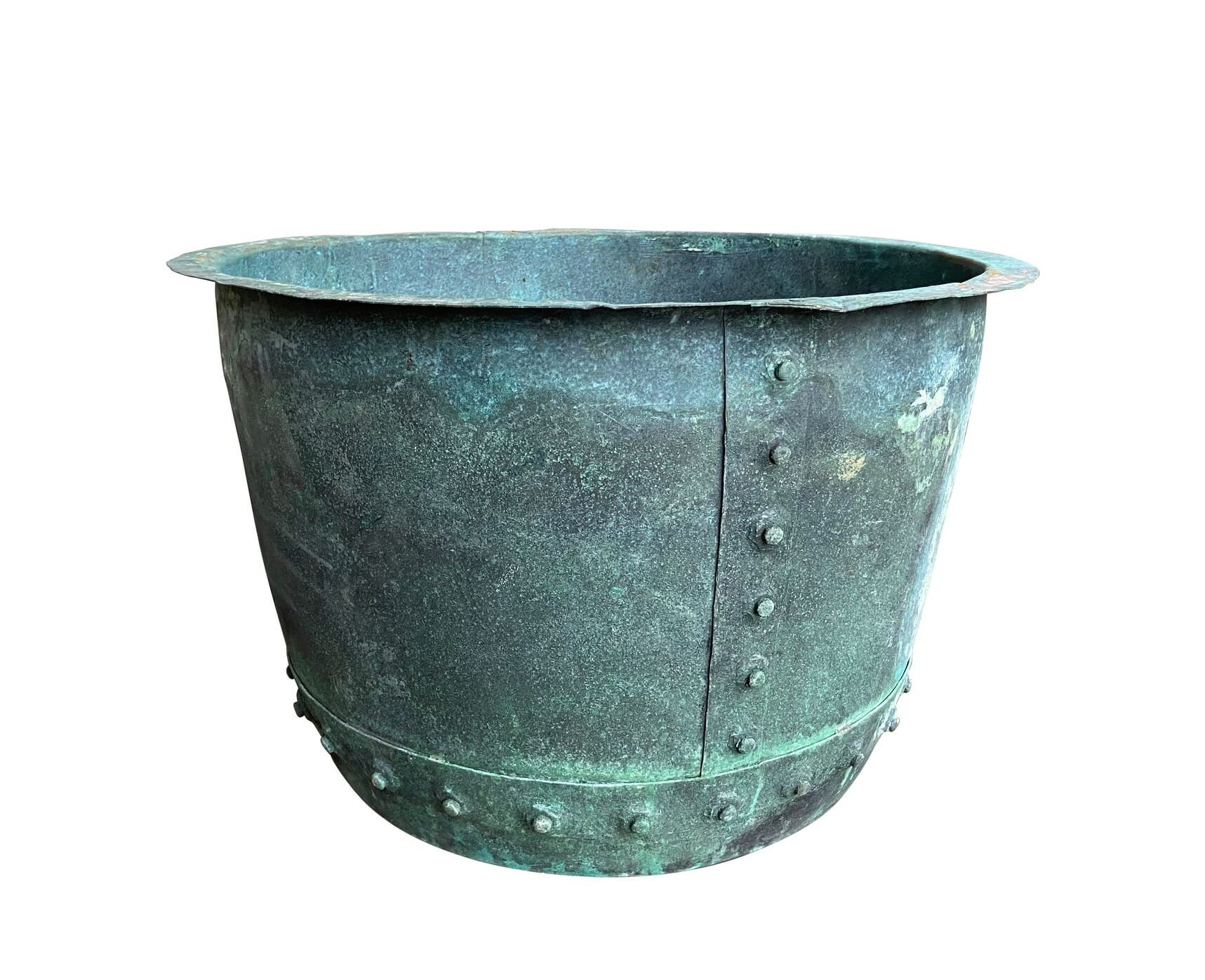 A Victorian Copper Riveted Garden Planter / Pot - 9789