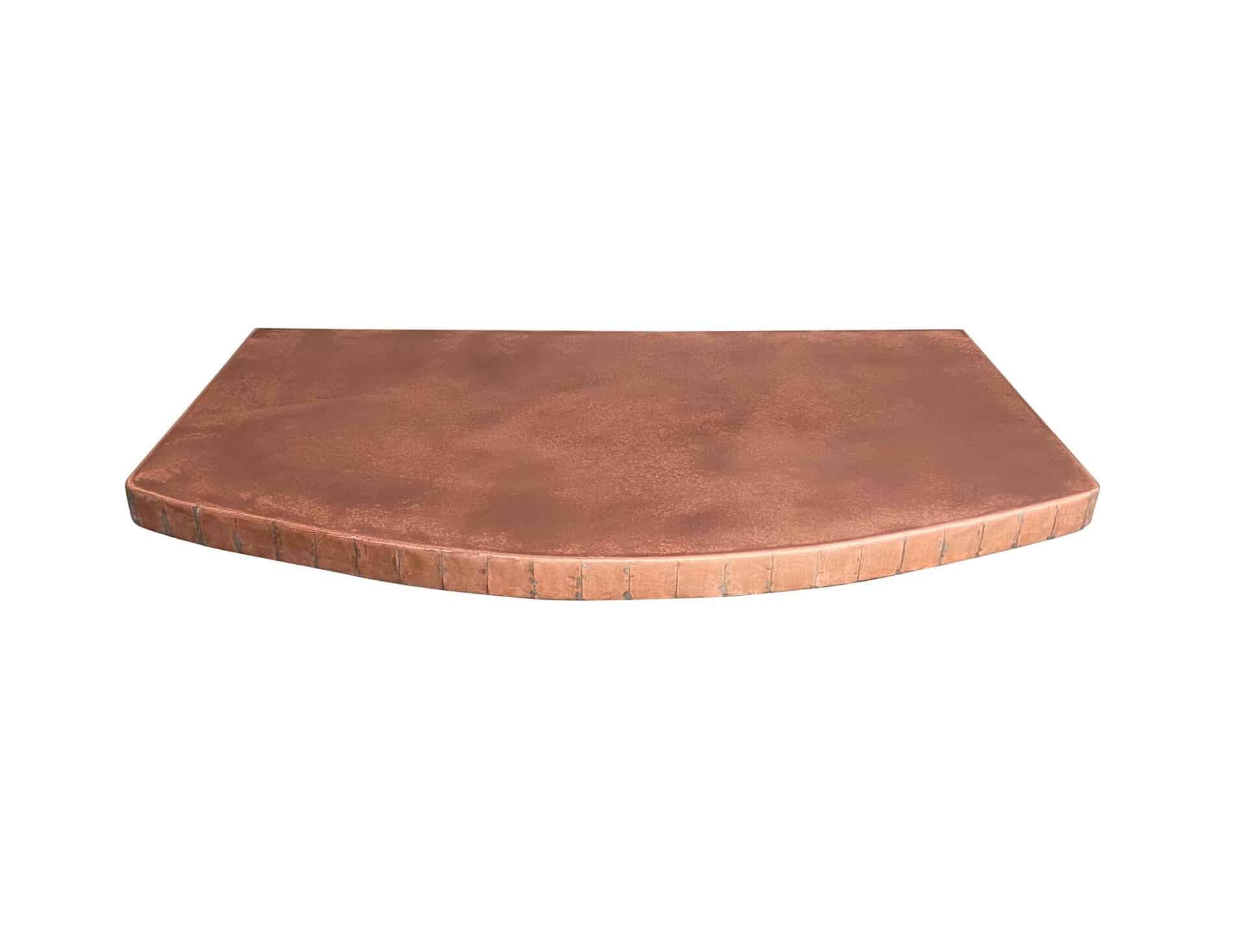 Bespoke Antique Curved Copper Kitchen Worktop
