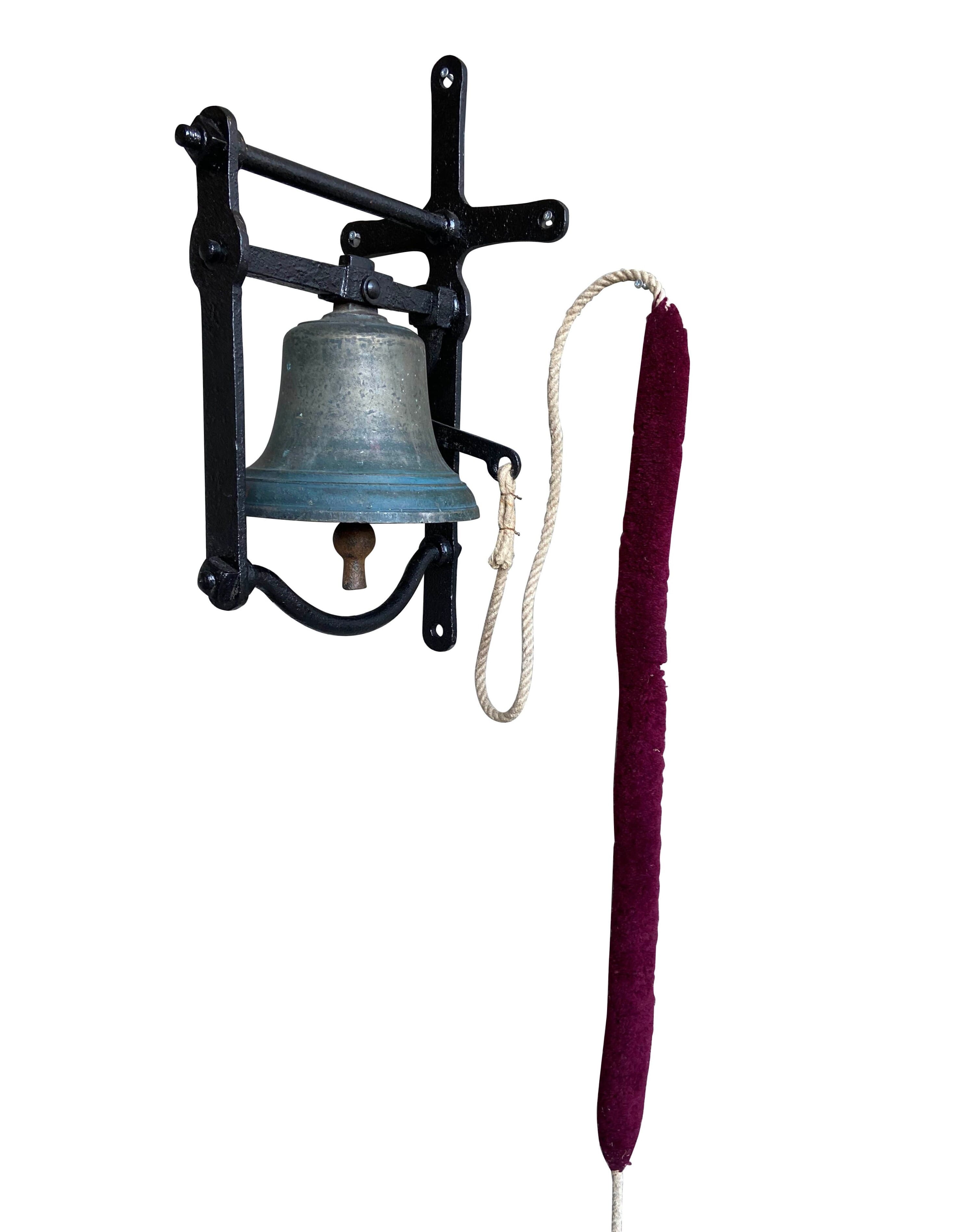 Victorian Wall Mounted Bronze Church Bell With Sally Rope - 9776