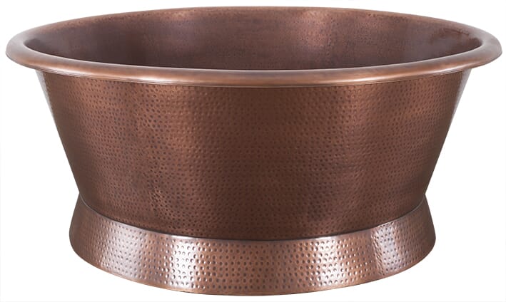 Hurlingham Baignoire Round Hammered Copper Bath - SS147