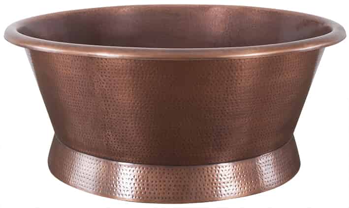 Hurlingham Baignoire Round Hammered Copper Bath