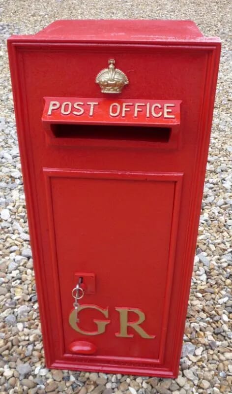 GR Reclaimed Post Box With Rear Door Circa 1920 - 4215