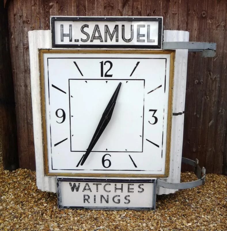 Double sided H Samuel jewellers advertising wall mounted clock - 4179