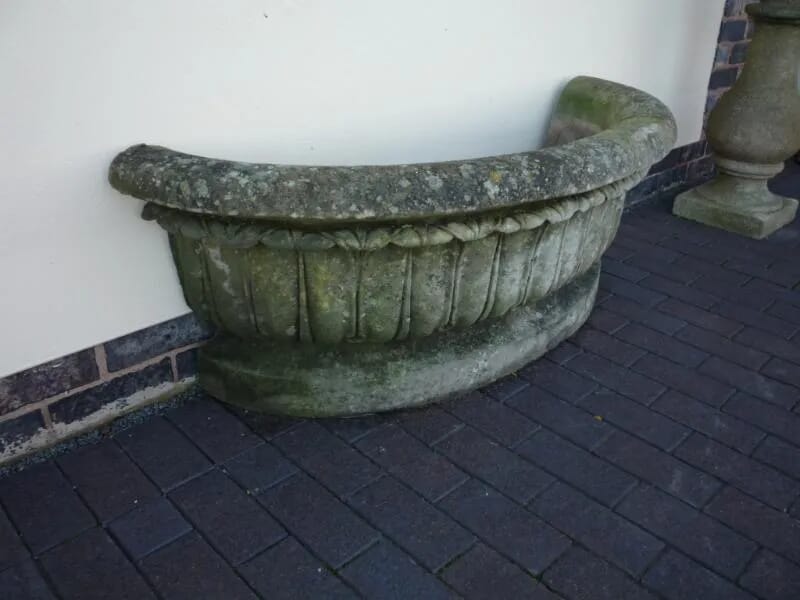 A vintage chilstone Regency garden fluted wall trough - 4330