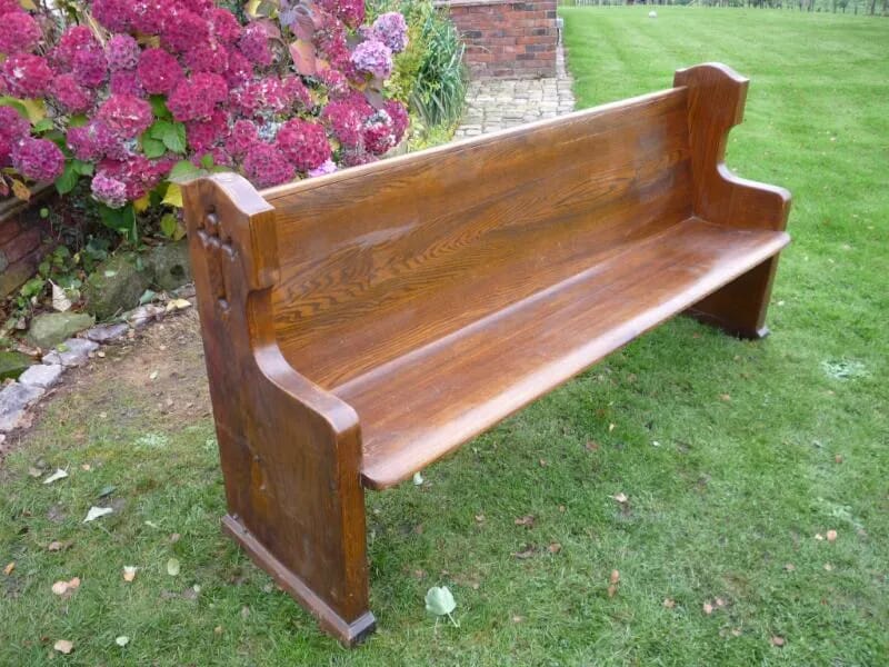 Church pew salvaged from Oldham - 4341