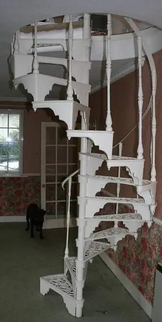 Complete Cast Iron Spiral Staircase Antique Reclaimed - 4384