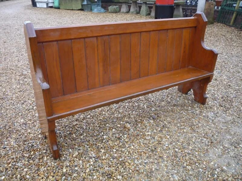 Pitch Pine Antique Church Pew 73" Long - 4388