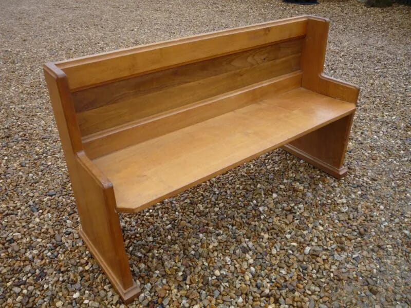 Light Oak Antique Church Pew - 4392