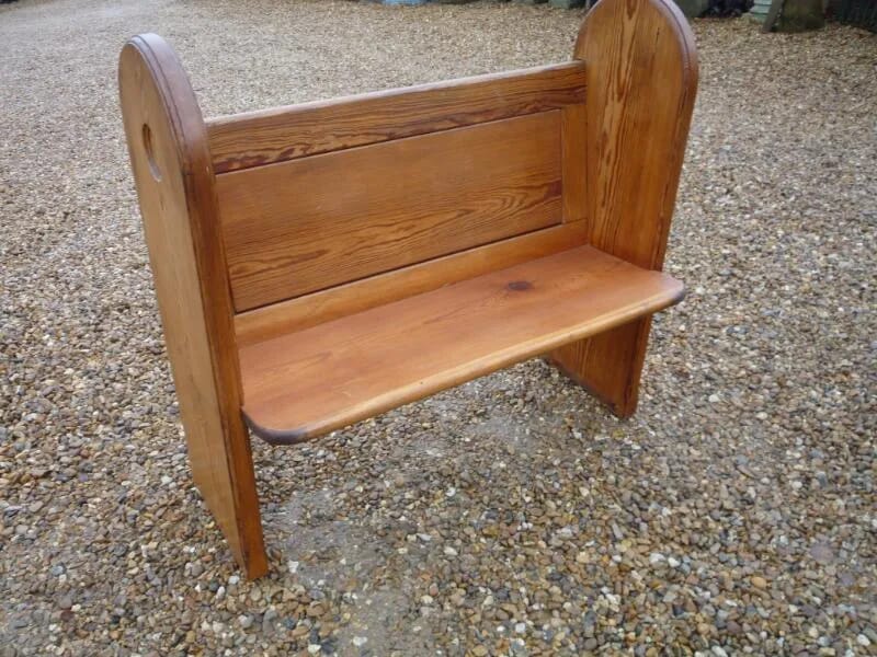 Antique Pitch Pine Reclaimed Church Pew from Yorkshire - 4390
