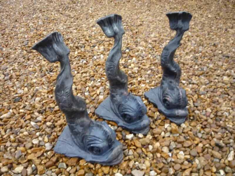 A set of 3 matching lead garden finials