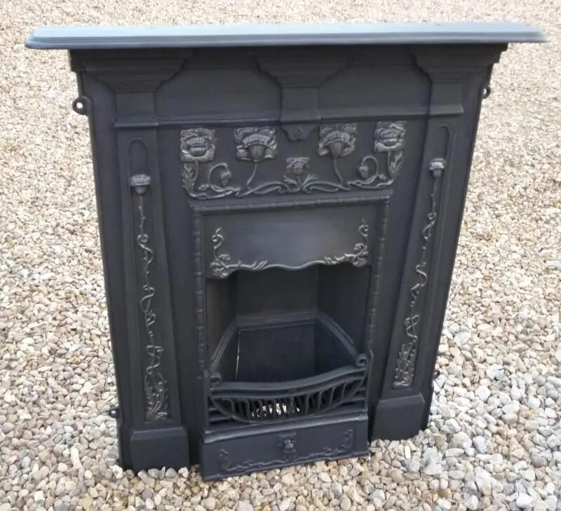 Salvaged Antique Cast Iron Combination Fireplace - 4277