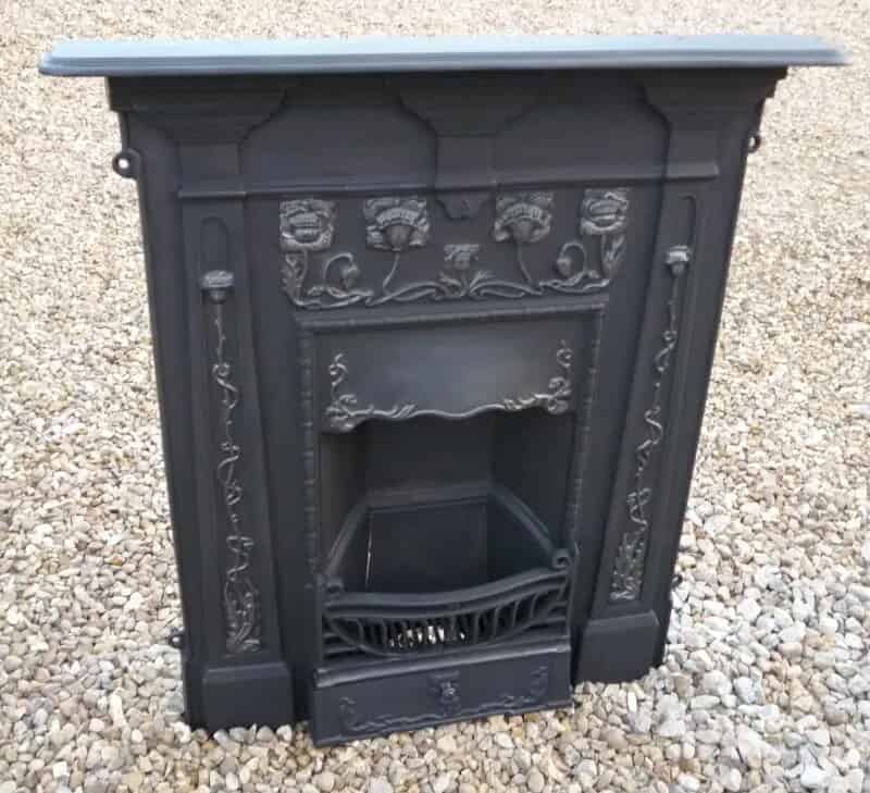 Salvaged Antique Cast Iron Combination Fireplace