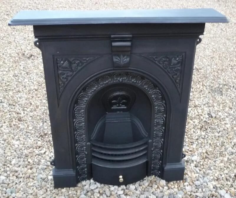 Salvaged Antique Cast Iron Combination Arched Fireplace - 4280
