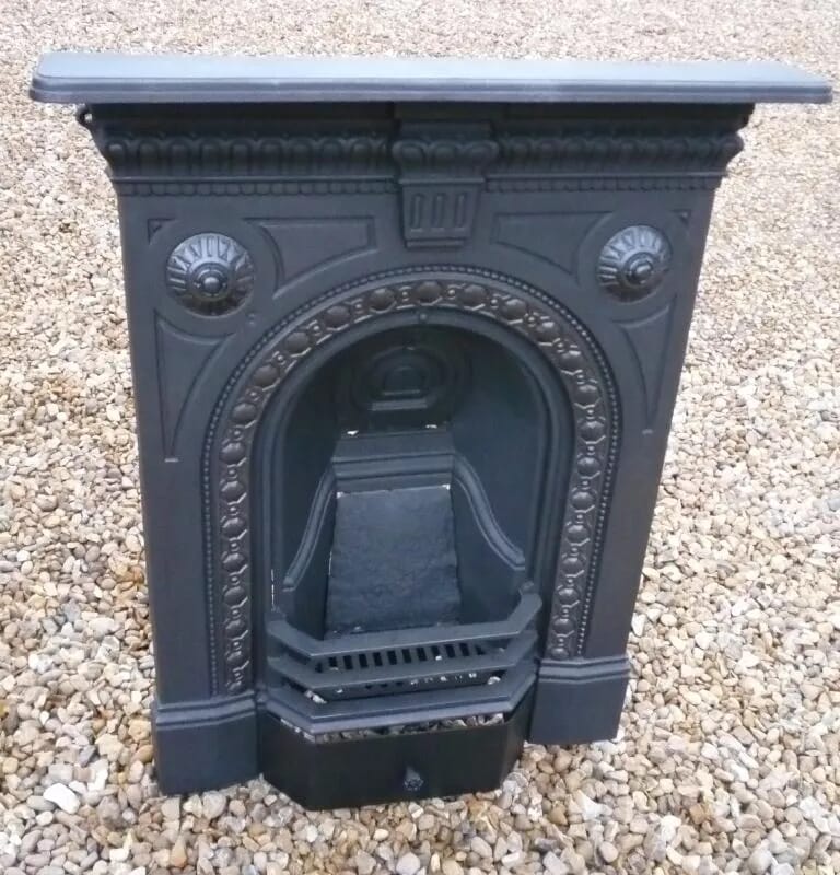 Reclaimed Antique Cast Iron Bedroom Combination Fireplace - 4273