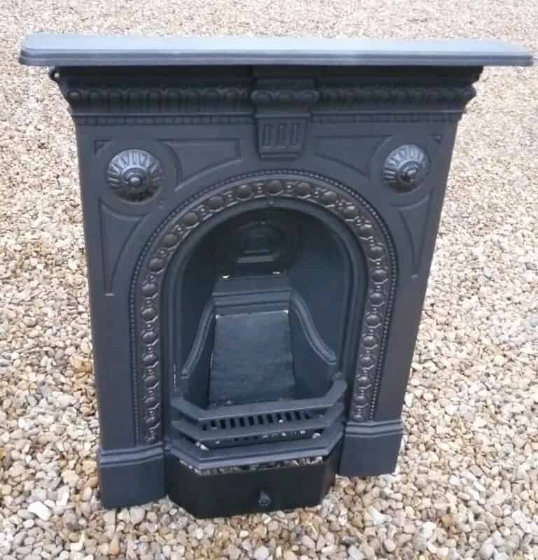 Small Reclaimed Antique Cast Iron Combination Fireplace