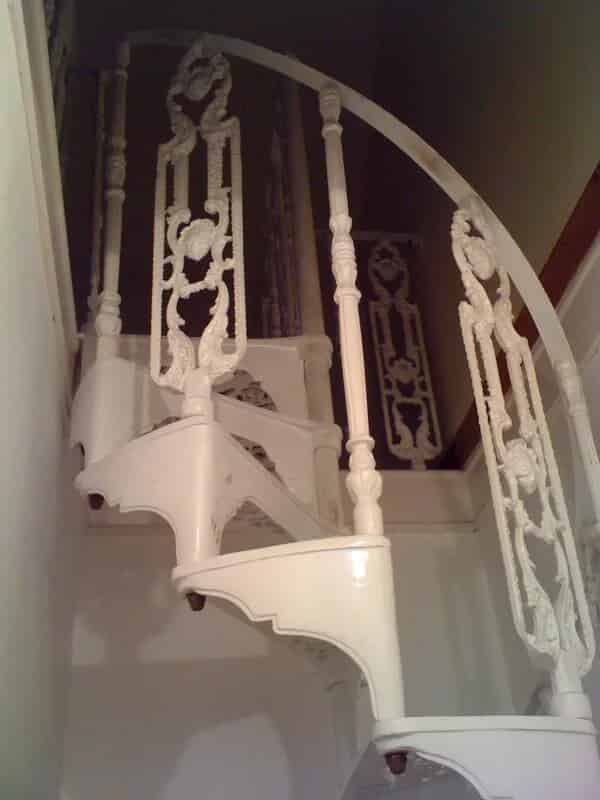Reclaimed cast metal substantial spiral staircase