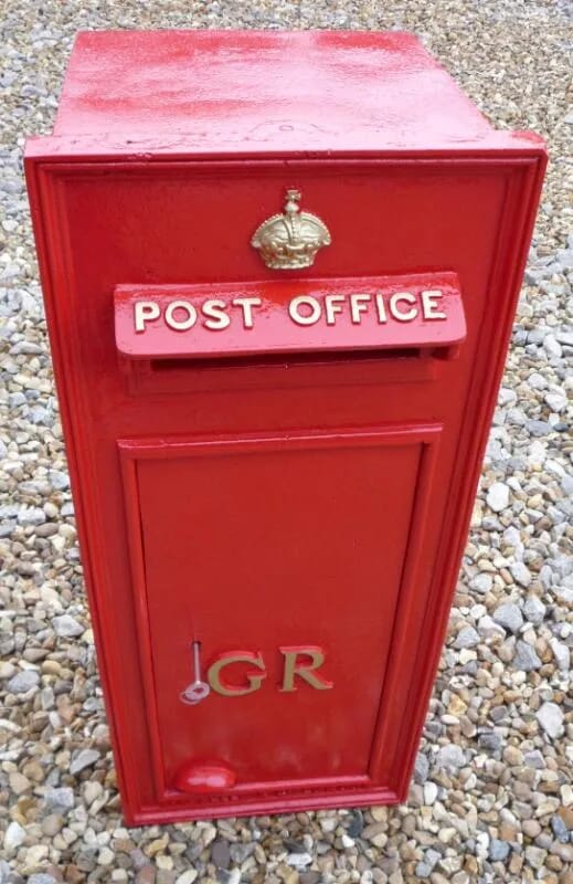 GR post box - reclaimed with 2 doors front and rear - 4268