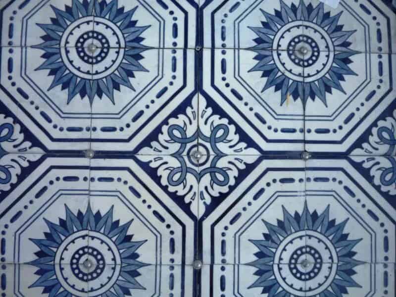 Set of 36 Minton Hollins 8" x 8" Victorian Blue and White Tiles