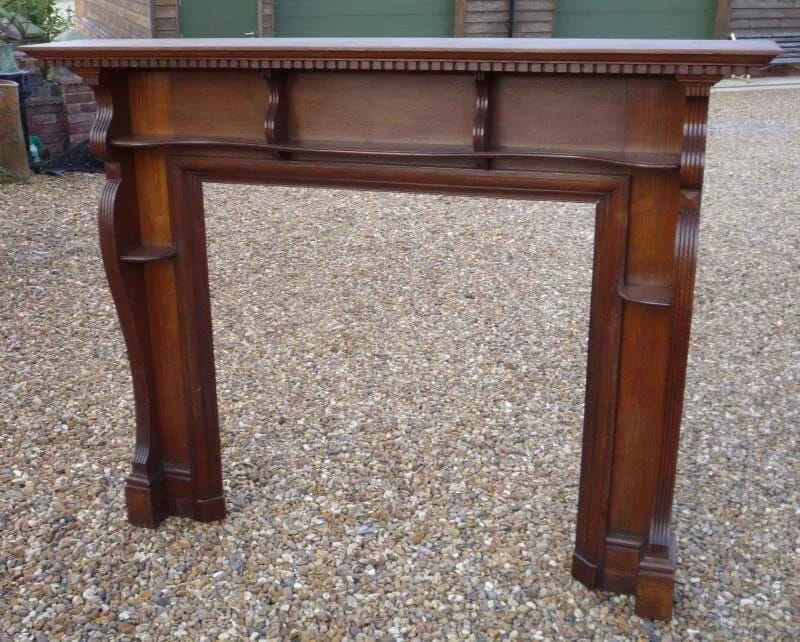 Antique solid oak fire surround - 4447