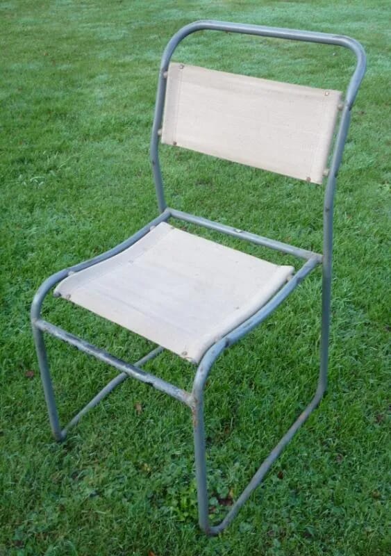 Stacking Chairs with metal frames - reclaimed - 4457