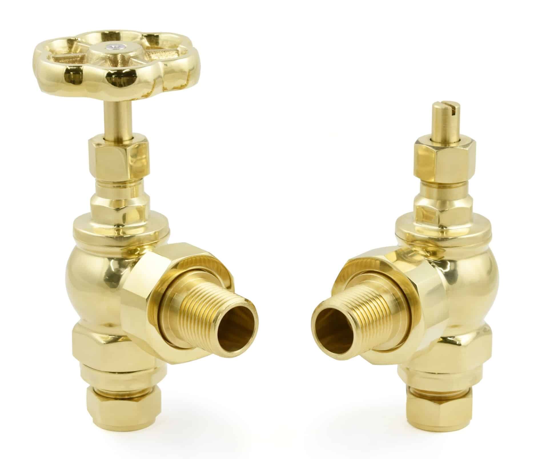Unlacquered Brass Finish Rosa Manual Radiator Valves