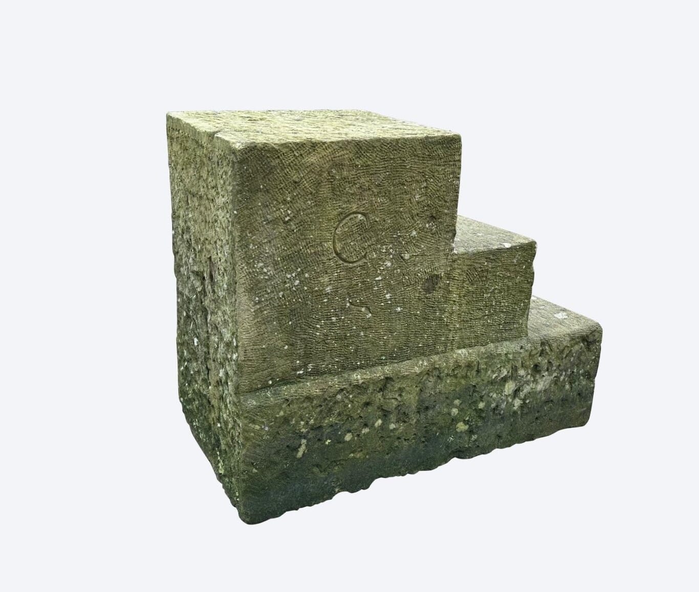 Original Reclaimed Hand Carved Stone Horse Mounting Block - 9885