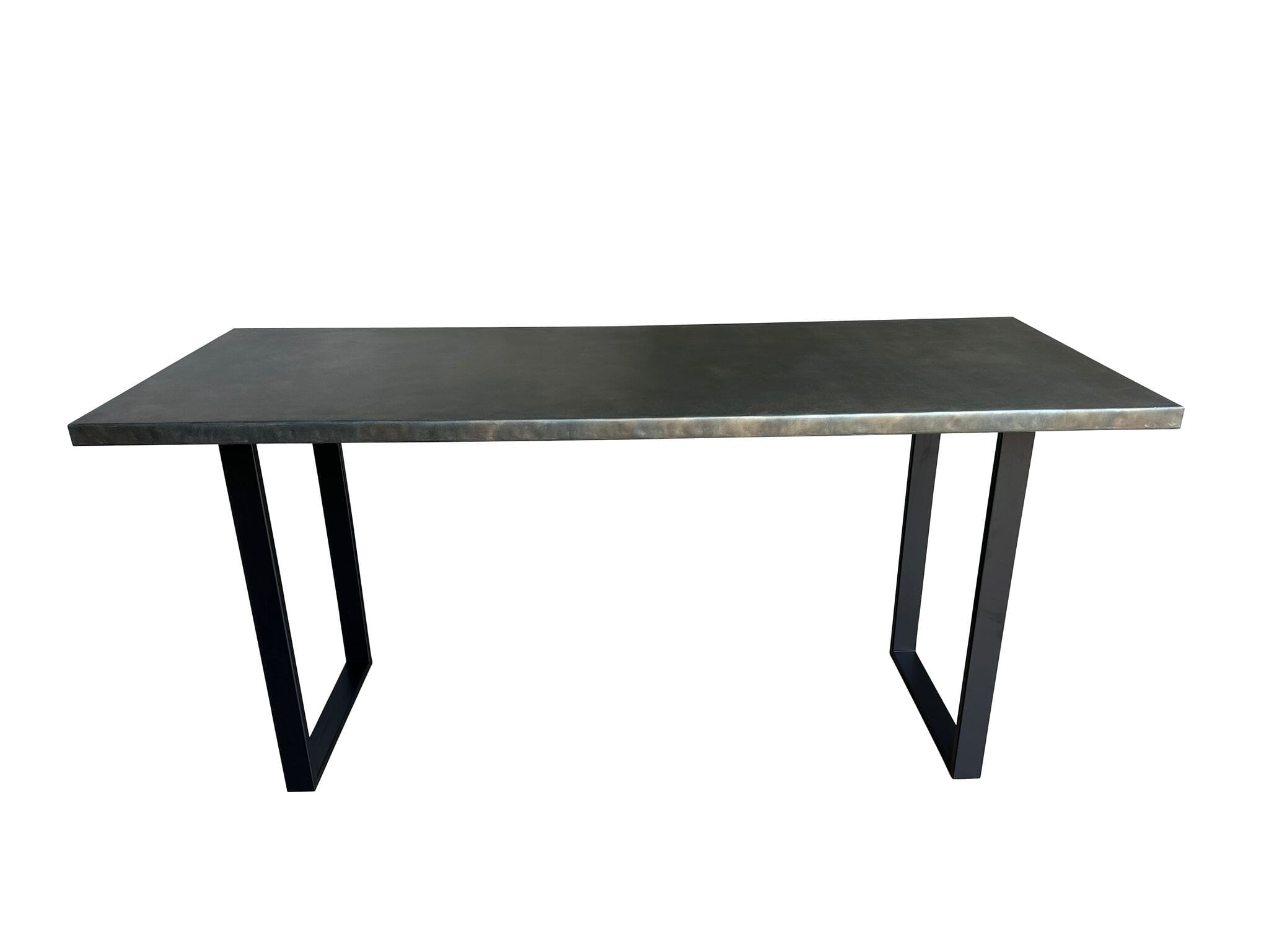 Bespoke Antique Zinc Top Table With Metal Square Legs - D2075