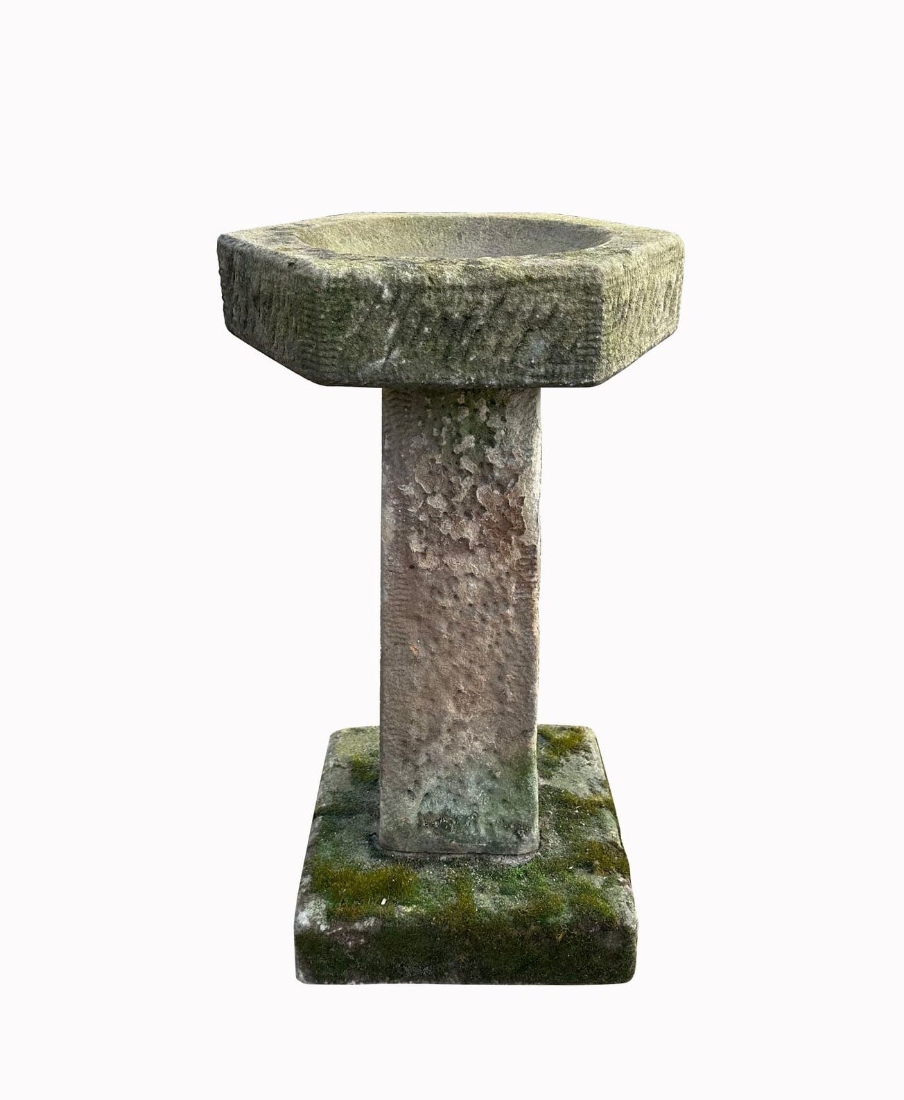Victorian Hand Carved Solid Stone Garden Bird Bath - 9891