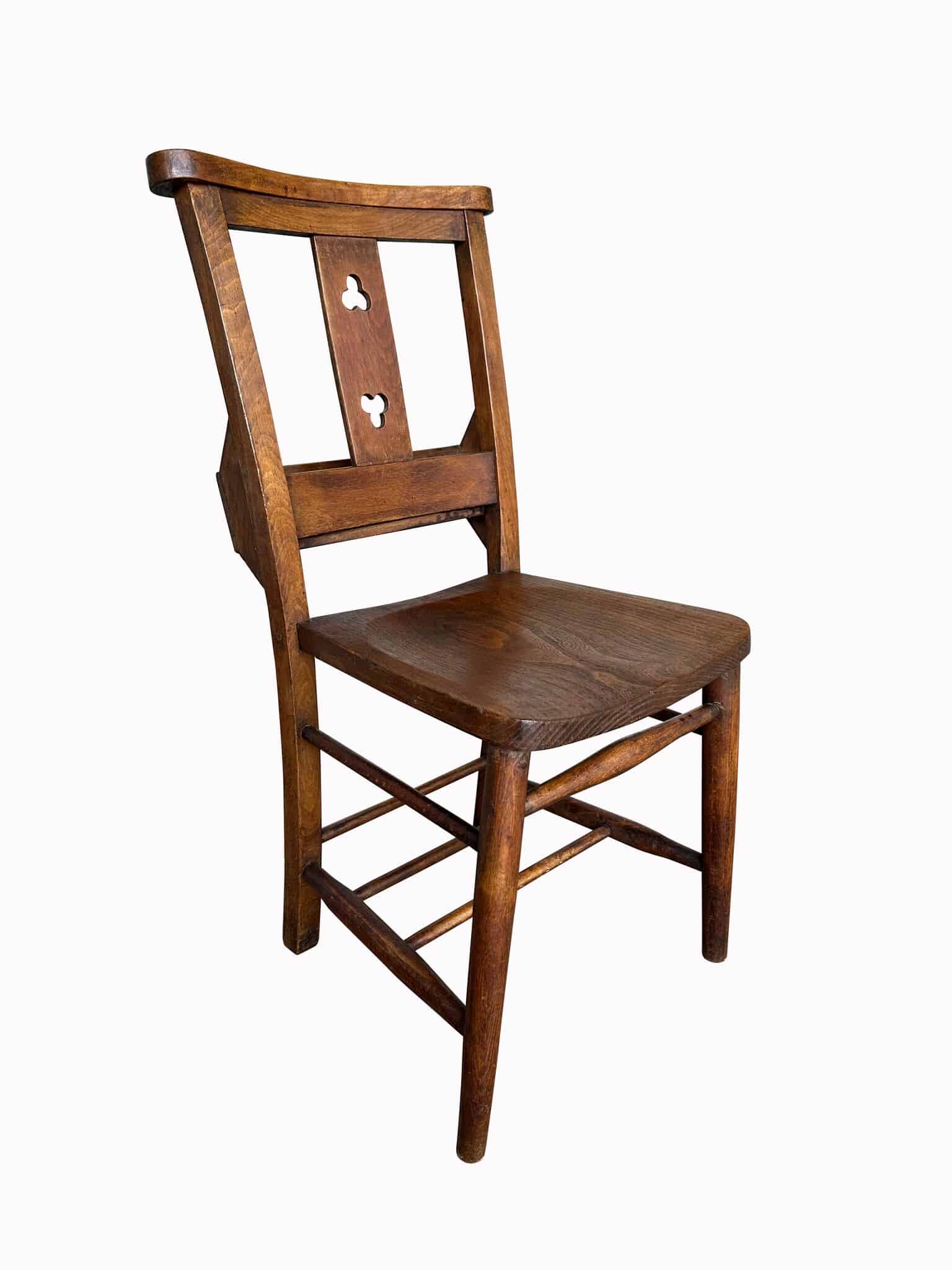 Antique Original Trefoil Ornate Church / Chapel Chairs