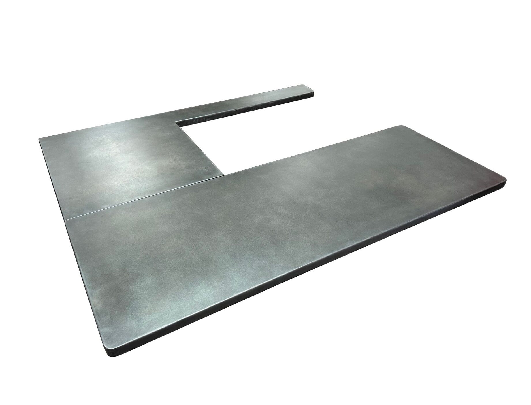 Bespoke Kitchen Antique Zinc Central Island Worktop - D2076