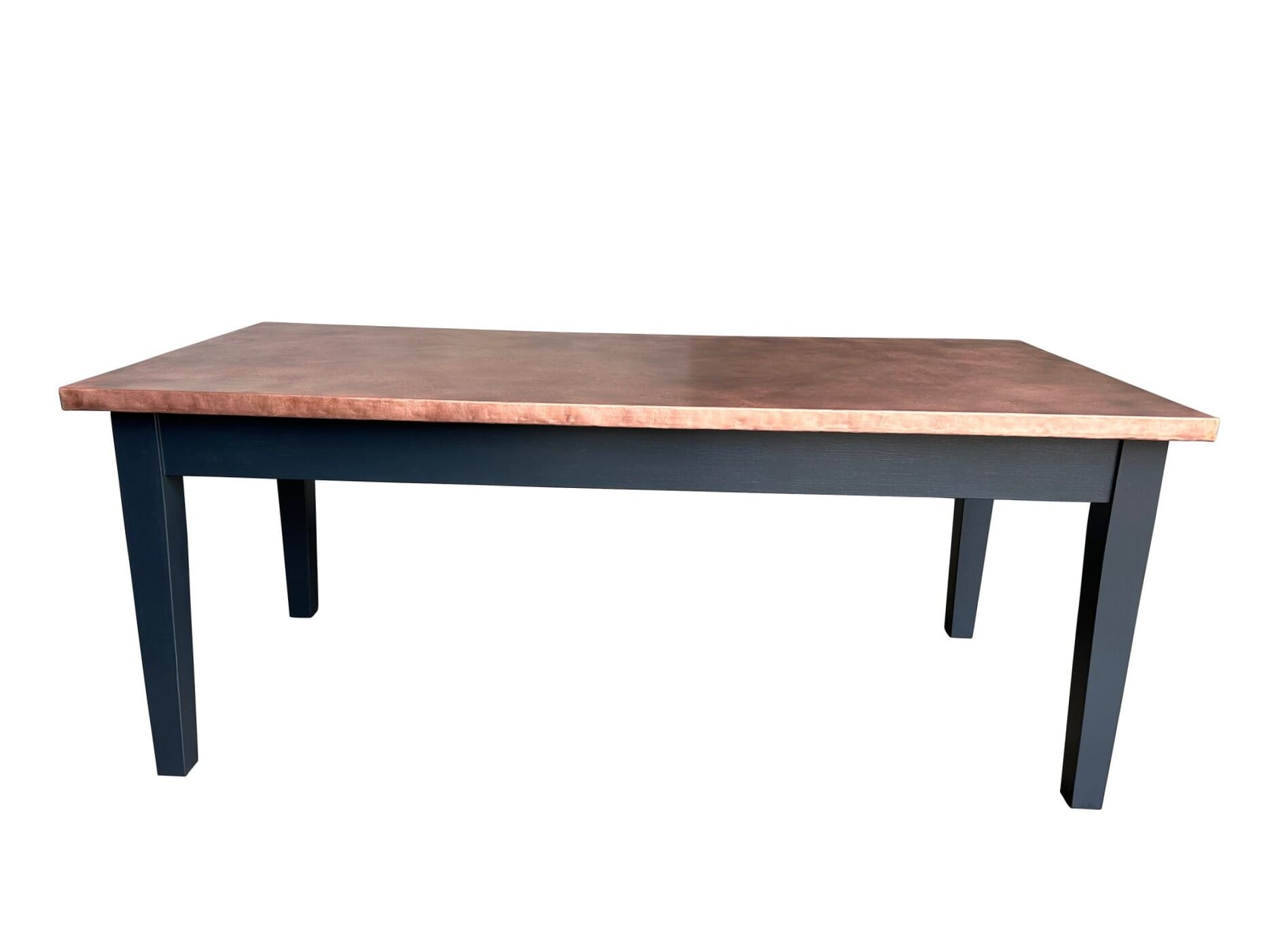Bespoke Copper Top Dining Table With Painted Base - D2079