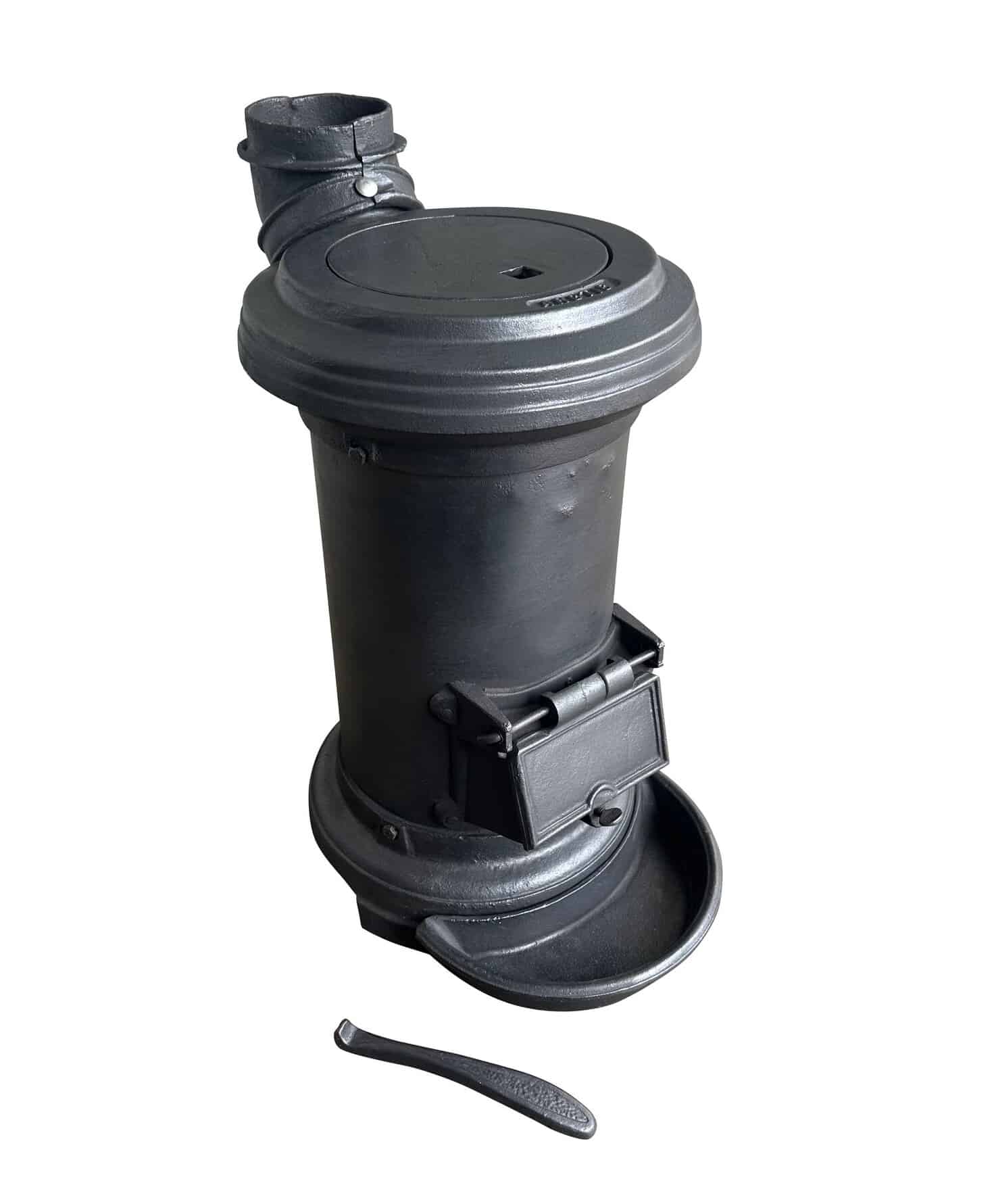 Reclaimed Arctic Cast Iron Stove with Ash Pan