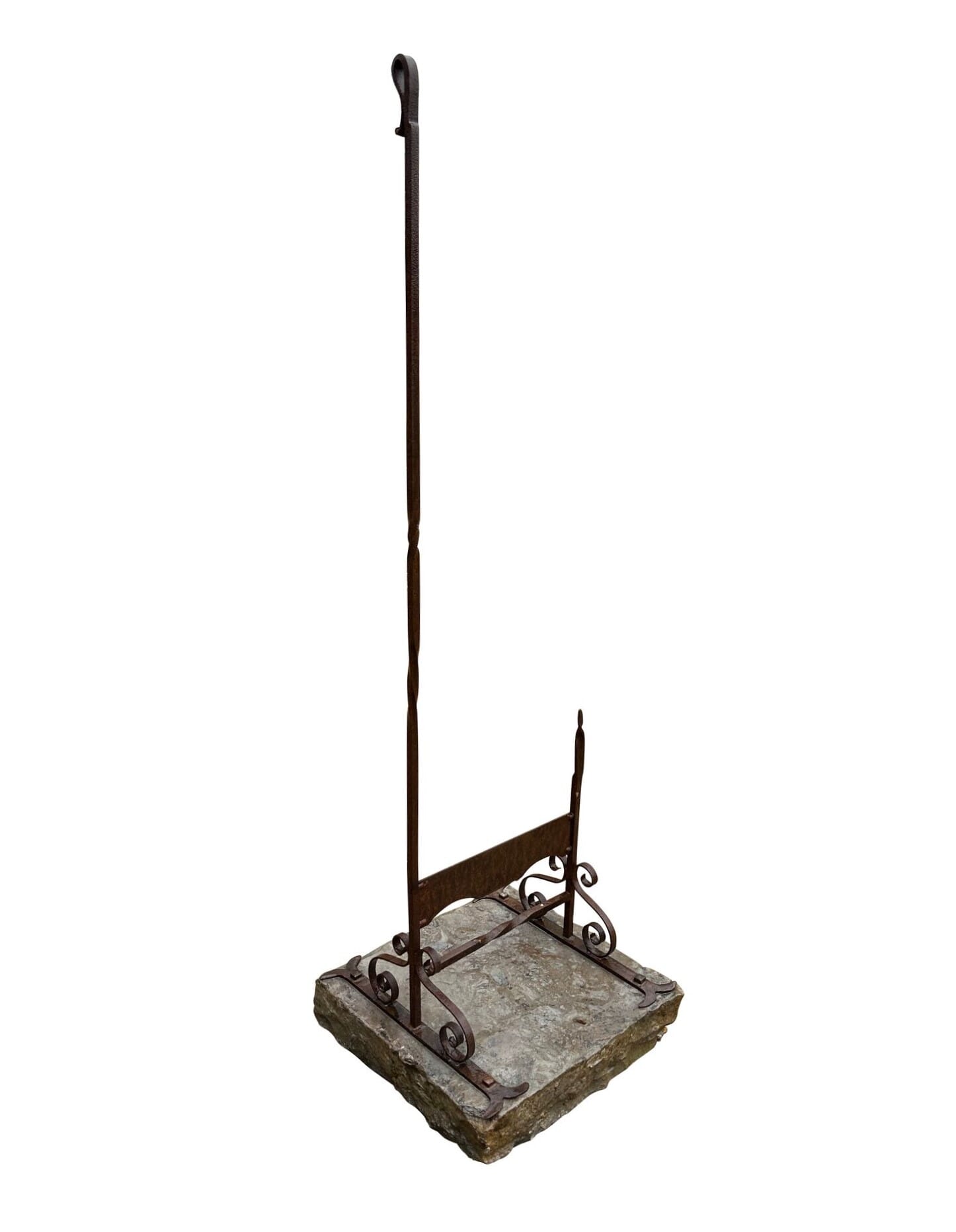 Late Victorian Wrought Iron Boot Scraper on Stone Base - 9882