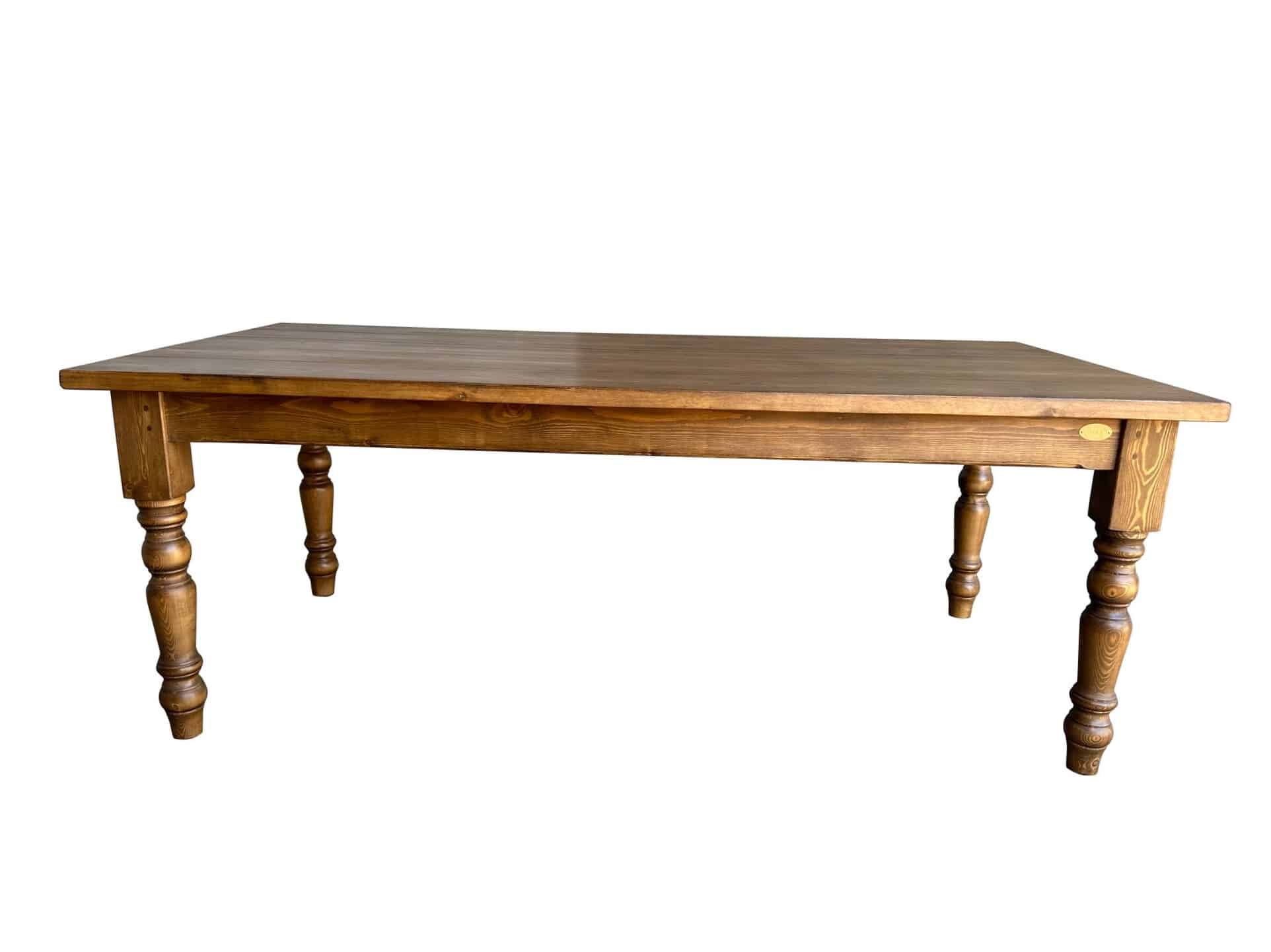 Bespoke Farmhouse Style Pine Plank Top Kitchen Table