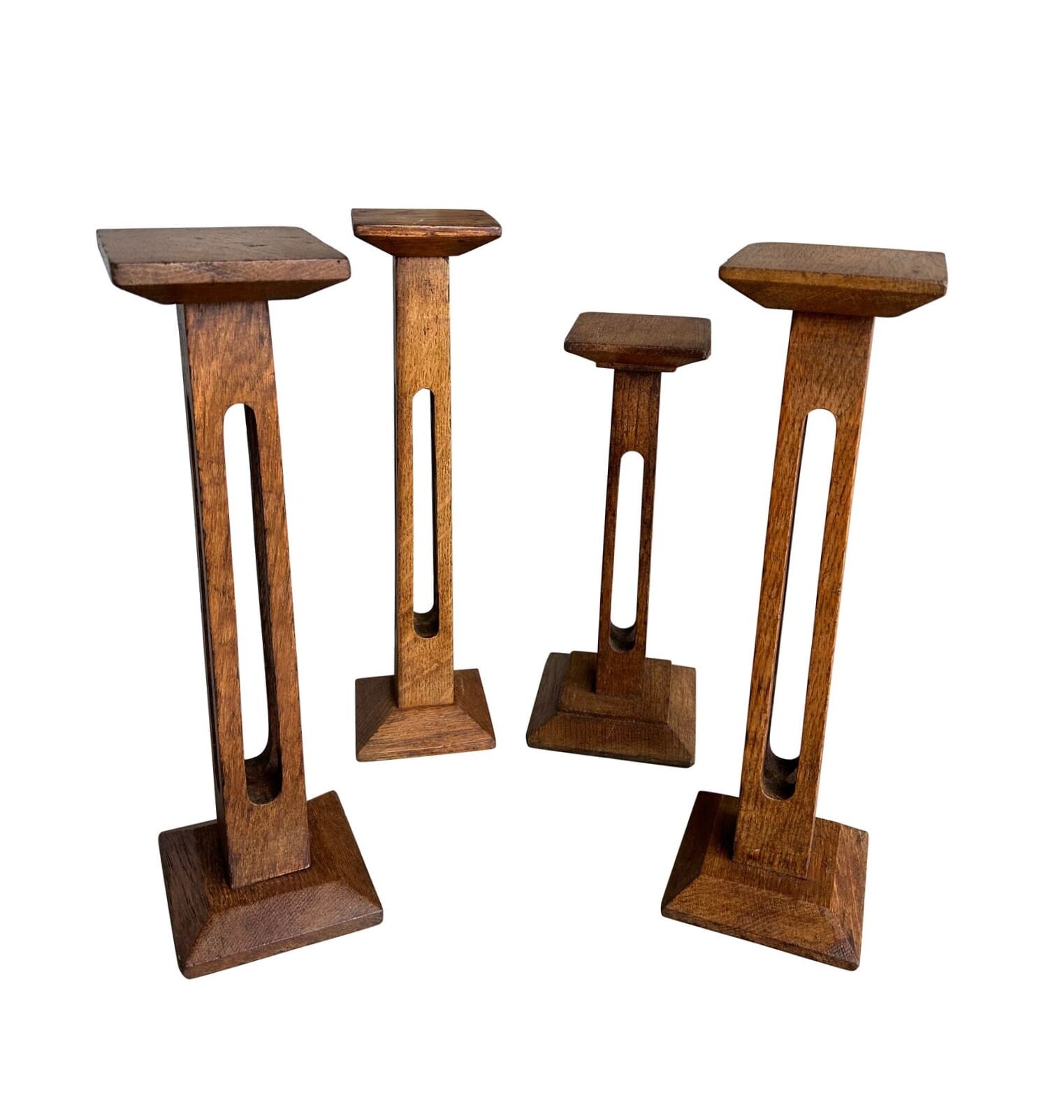 Small English Oak Antique Display Stands - 9939