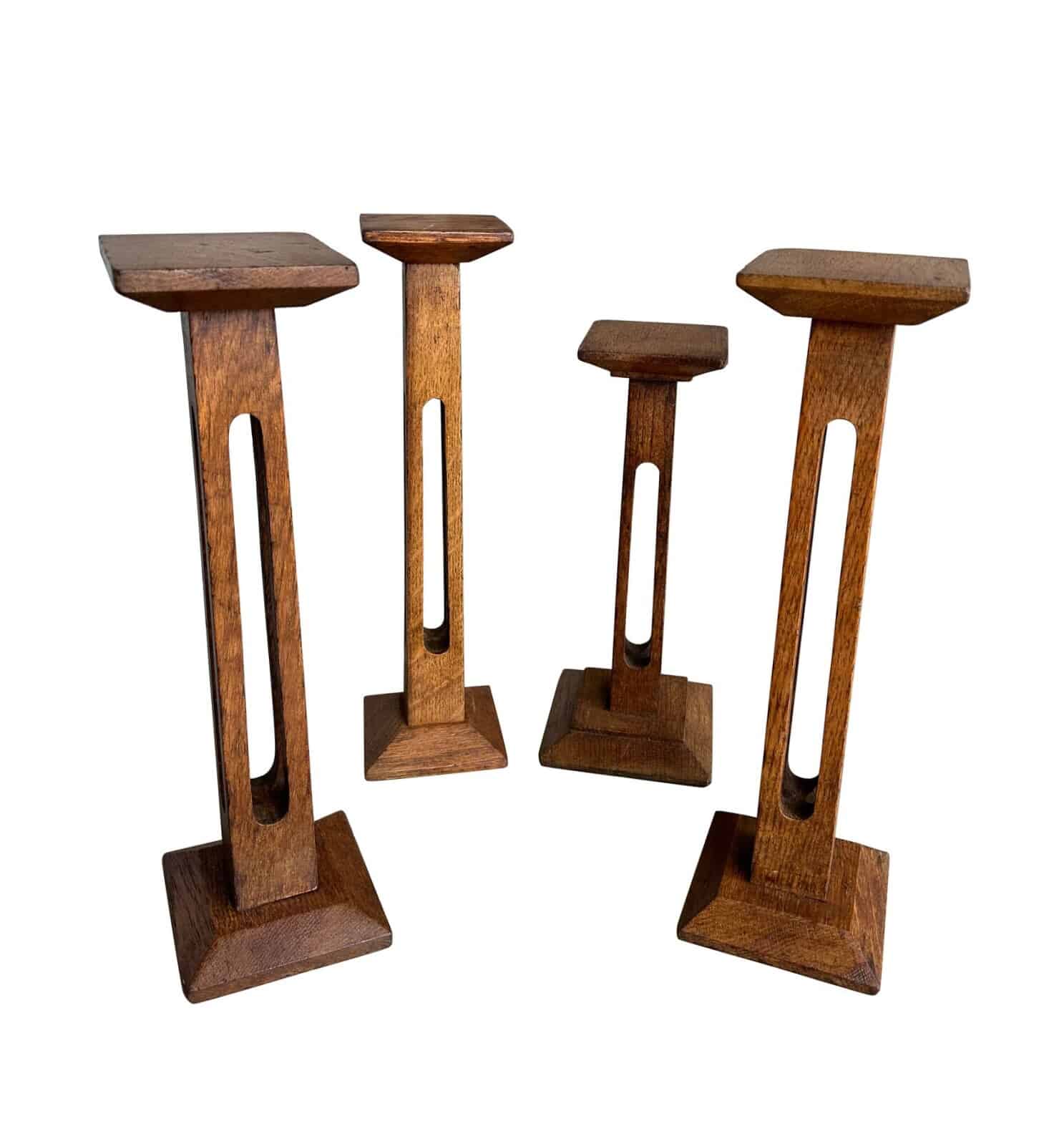 Small English Oak Antique Display Stands
