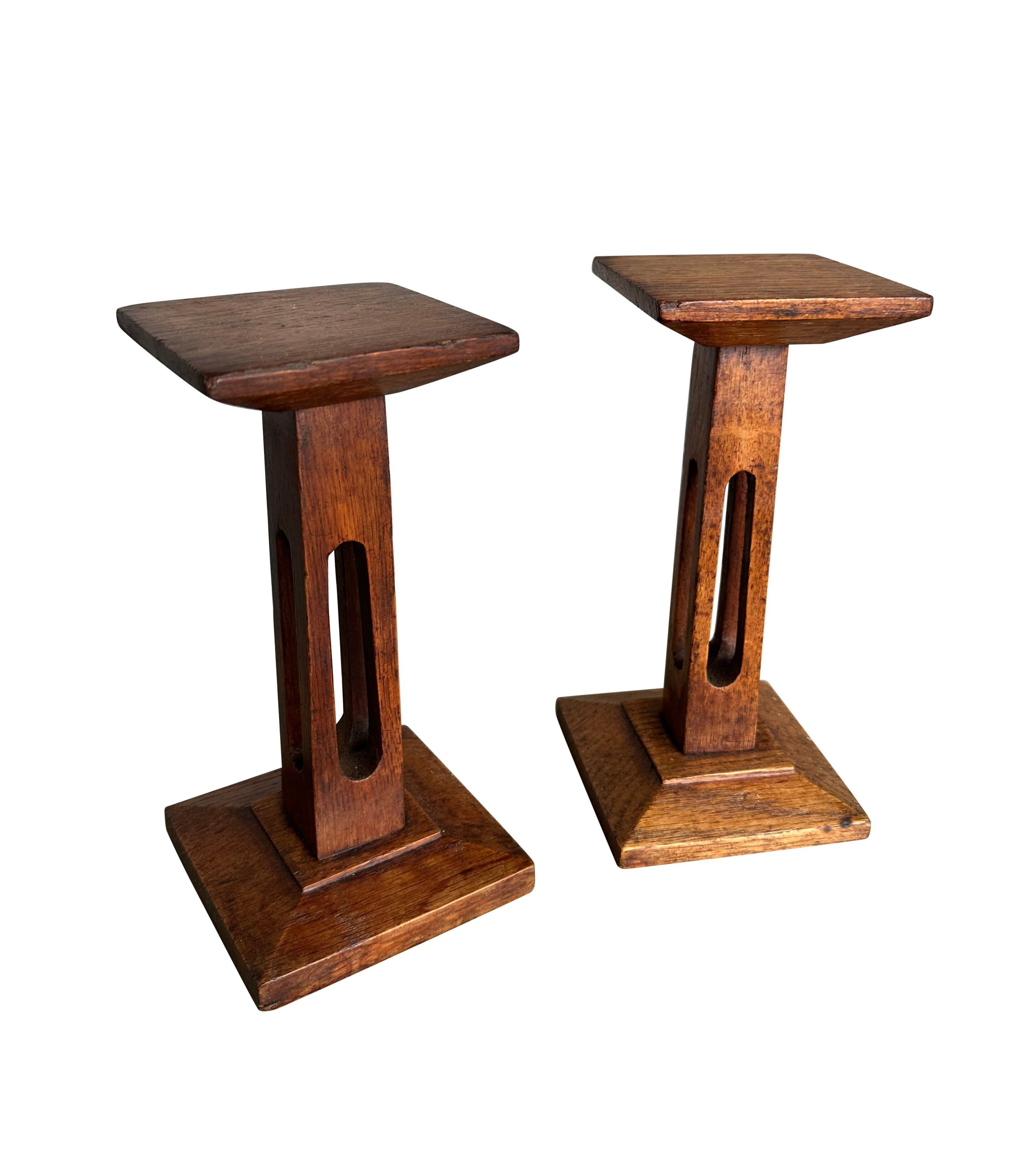 English Oak Antique Small Display Stands / Plinths - 9941