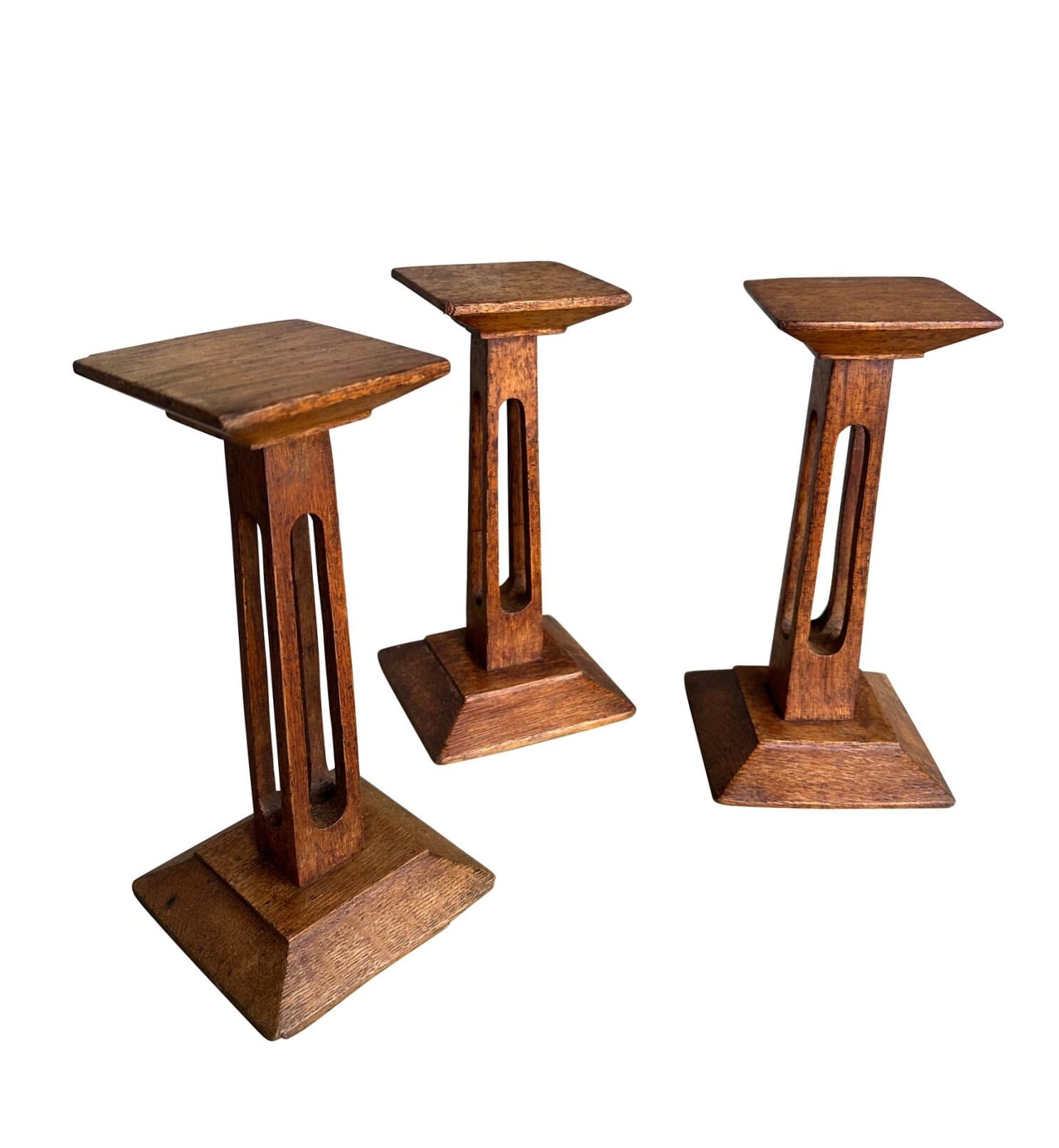 Antique Small English Oak Display Stands / Plinths - 9942