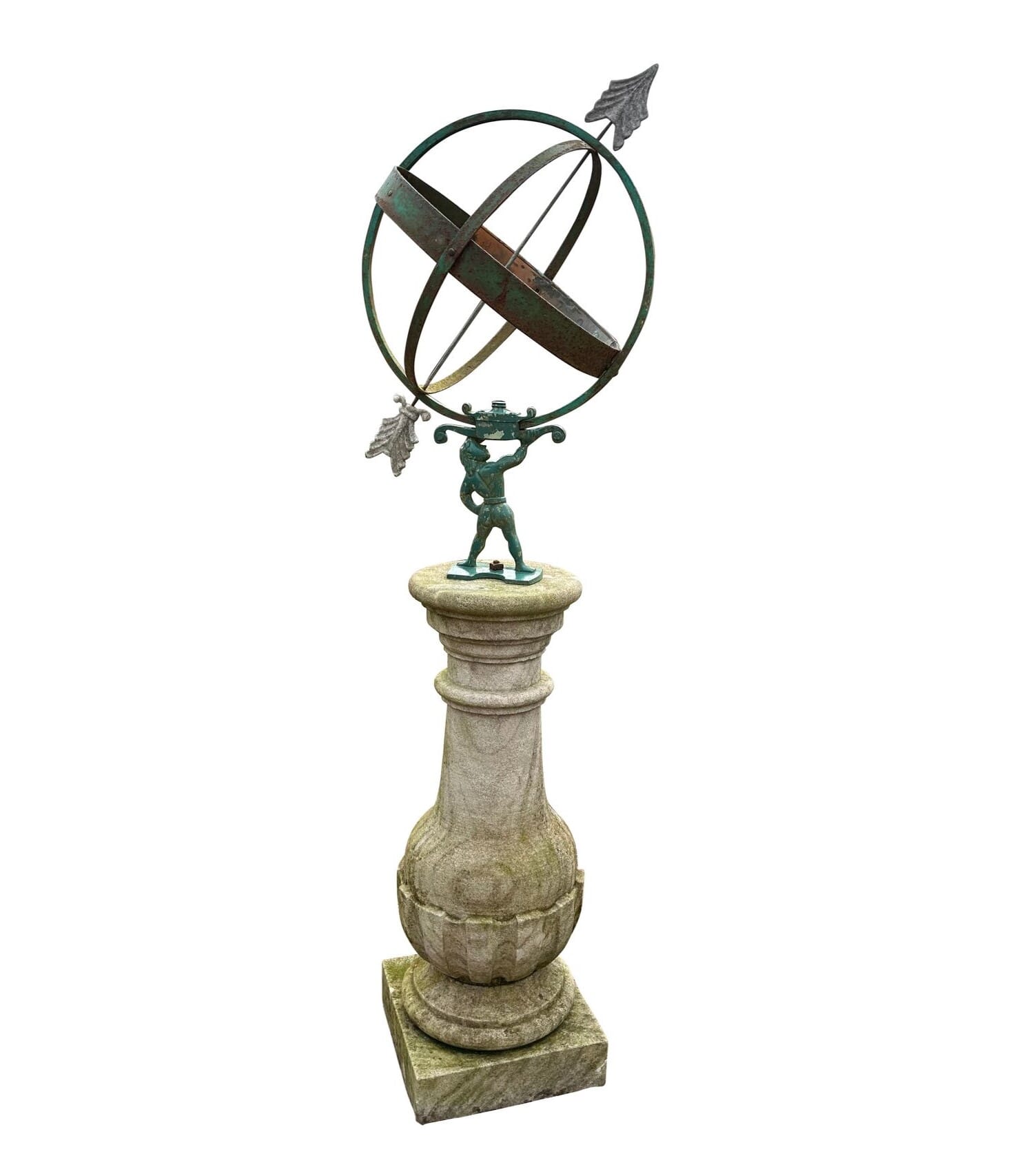 Hand Carved Solid Stone Armillary Sundial - 9920